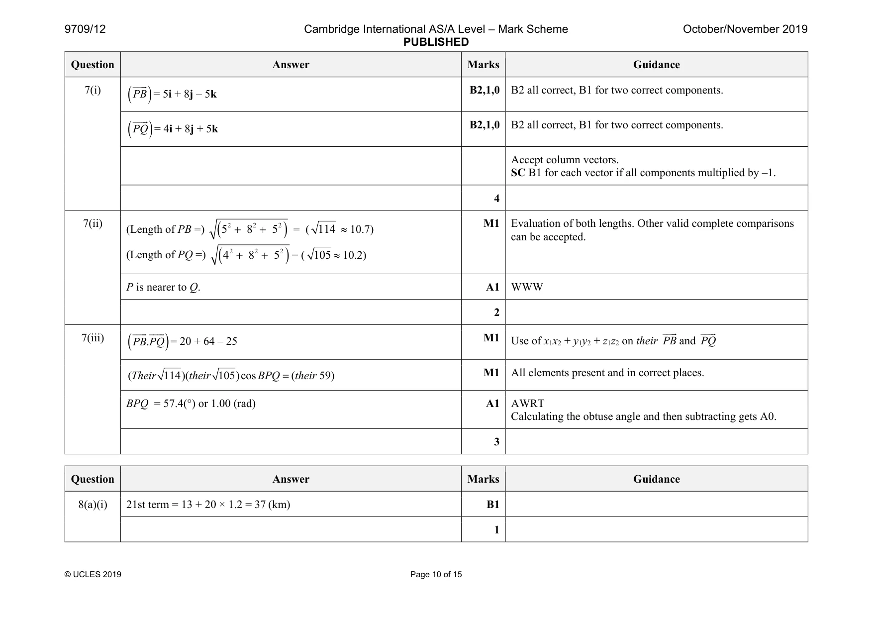 Mark scheme, page 10 of 15