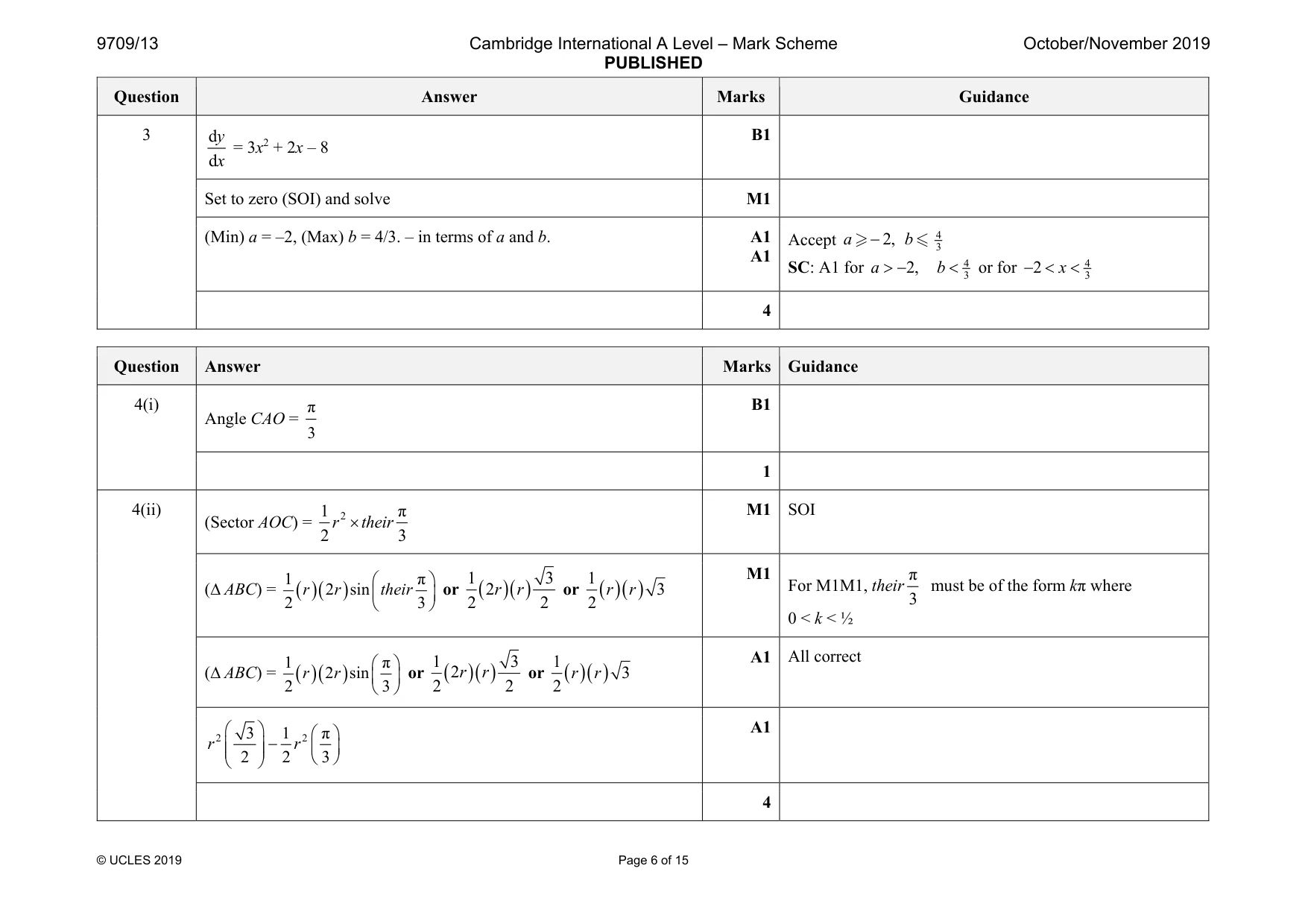Mark scheme, page 6 of 15