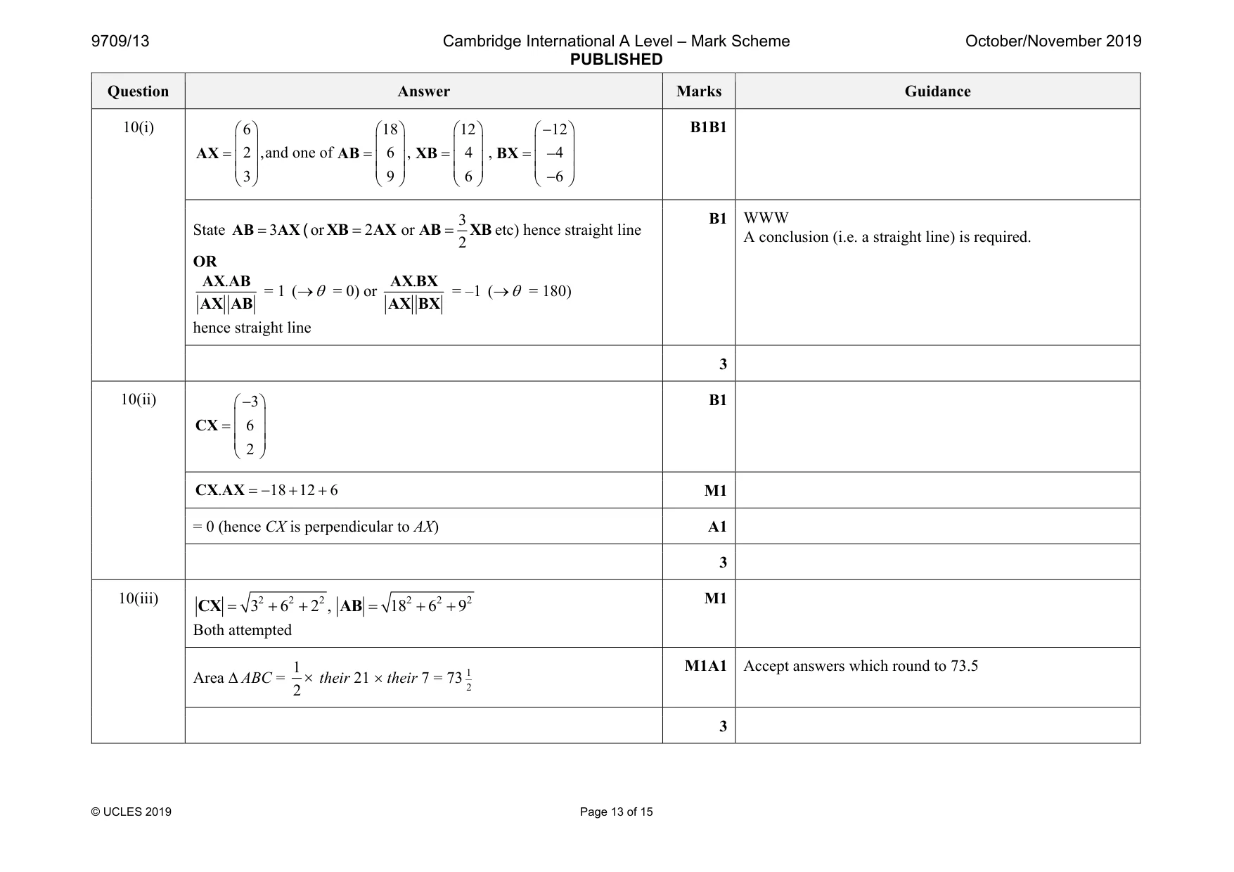 Mark scheme, page 13 of 15