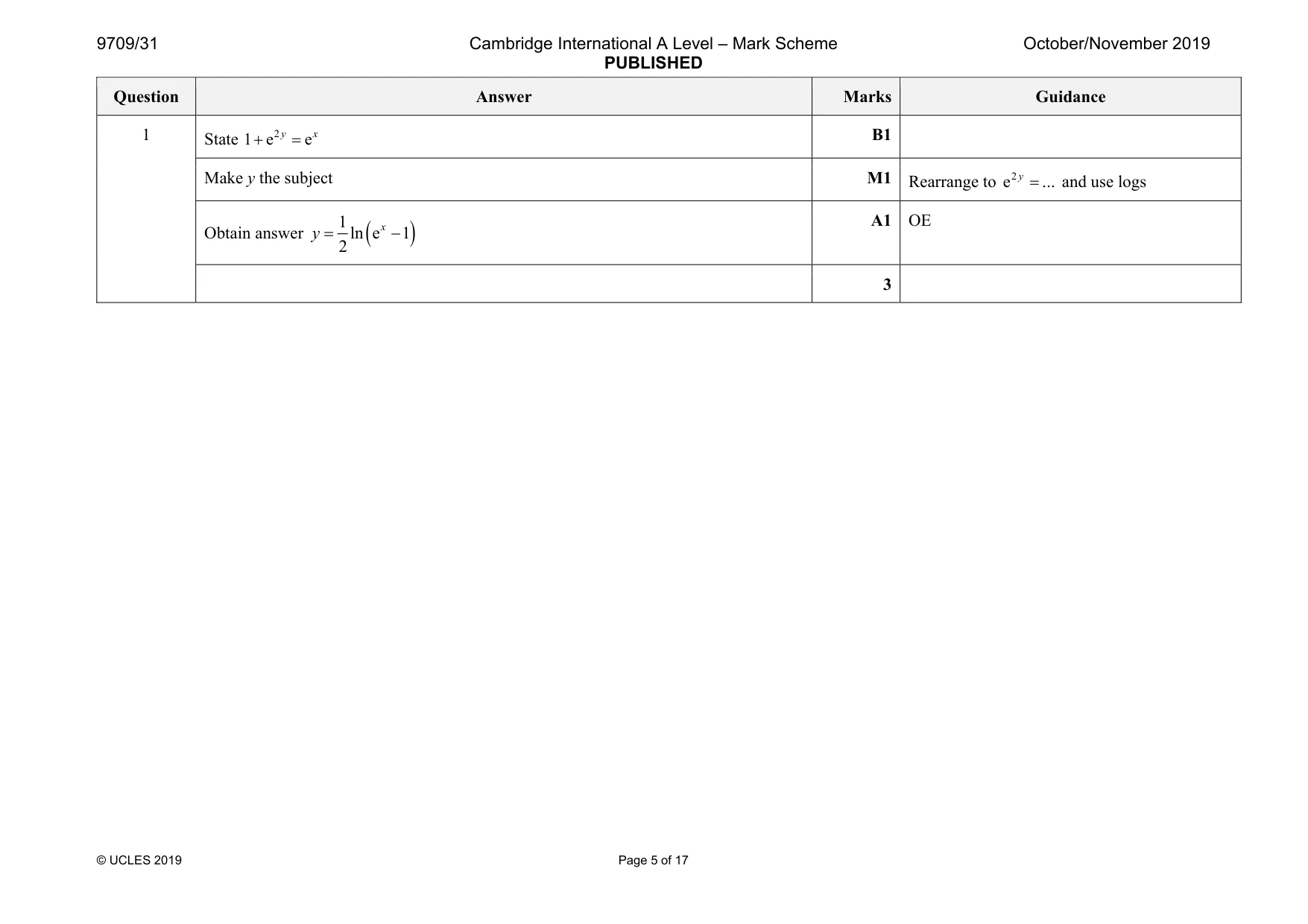 Mark scheme, page 5 of 17