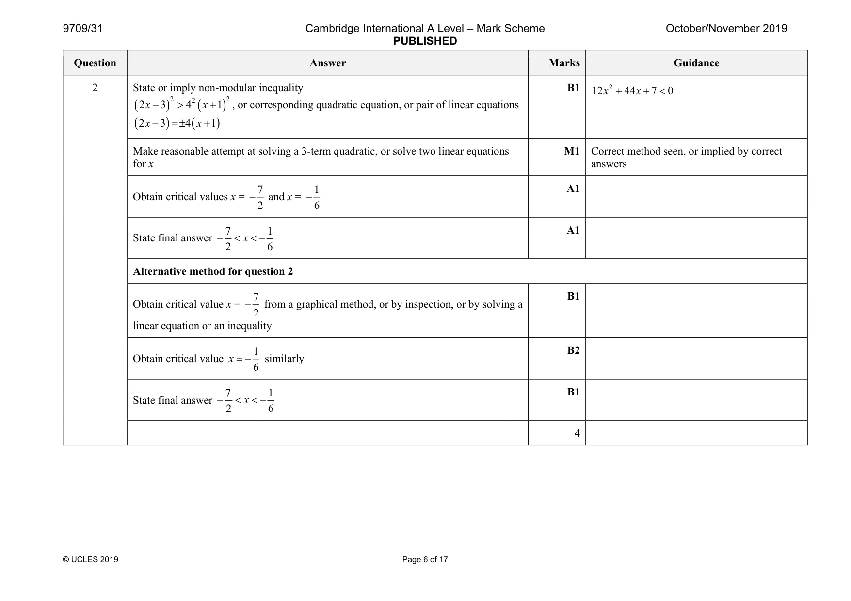 Mark scheme, page 6 of 17