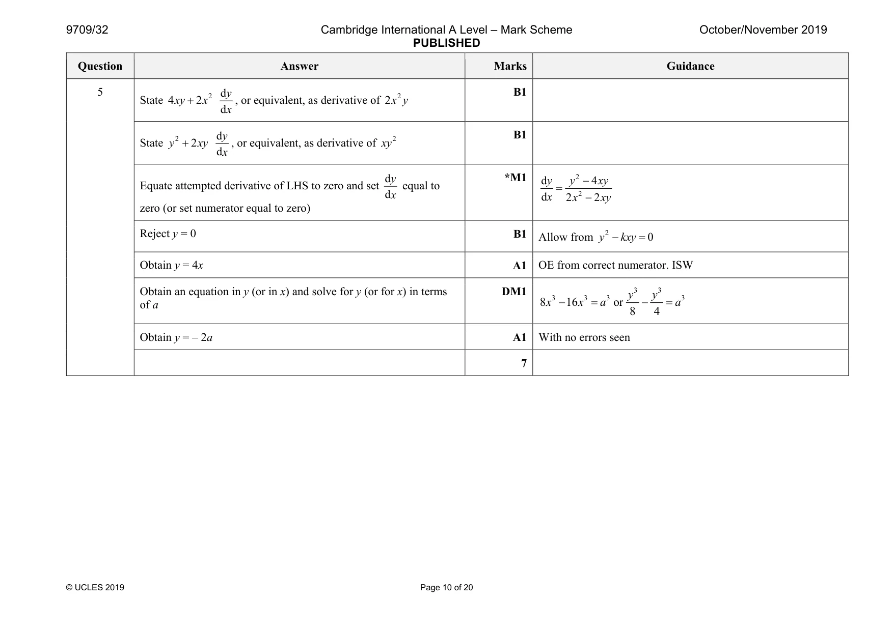 Mark scheme, page 10 of 20