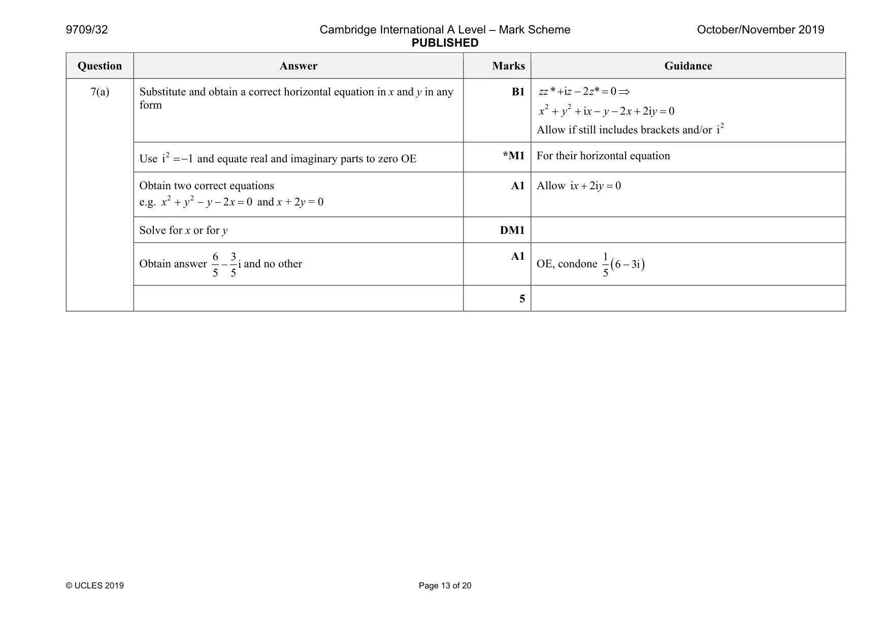 Mark scheme, page 13 of 20