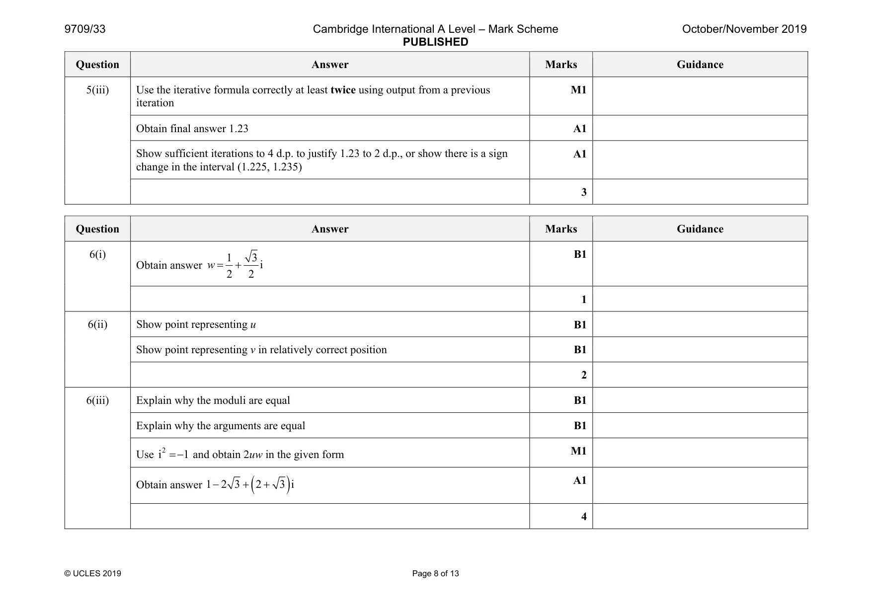 Mark scheme, page 8 of 13