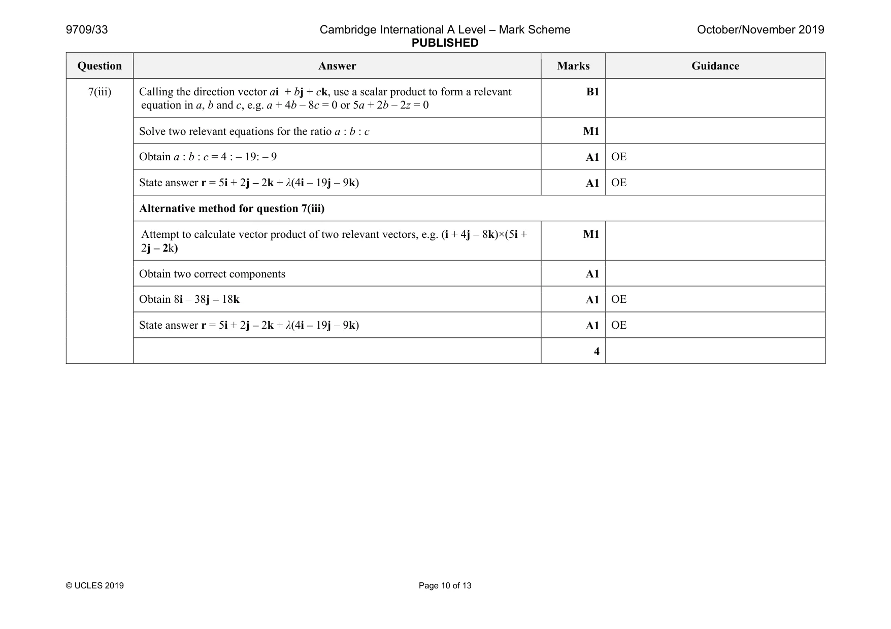 Mark scheme, page 10 of 13