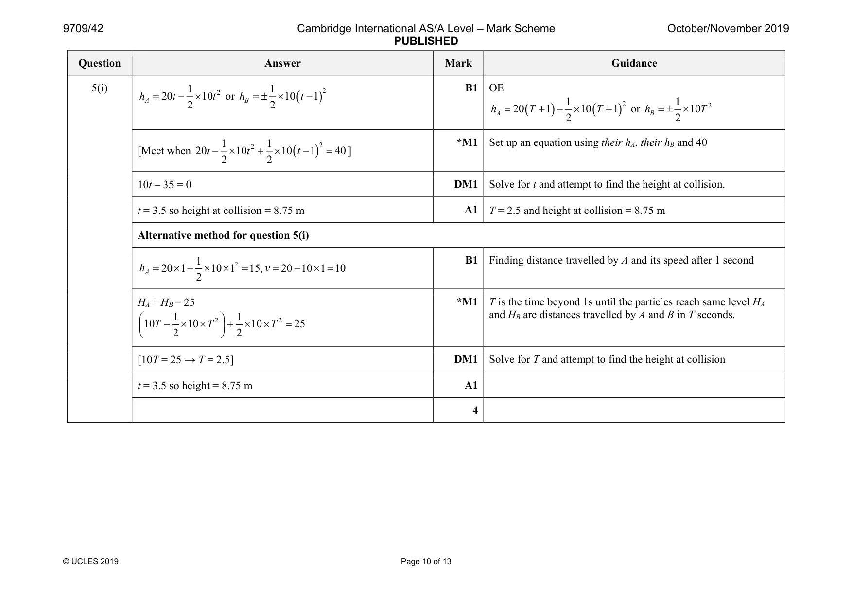 Mark scheme, page 10 of 13