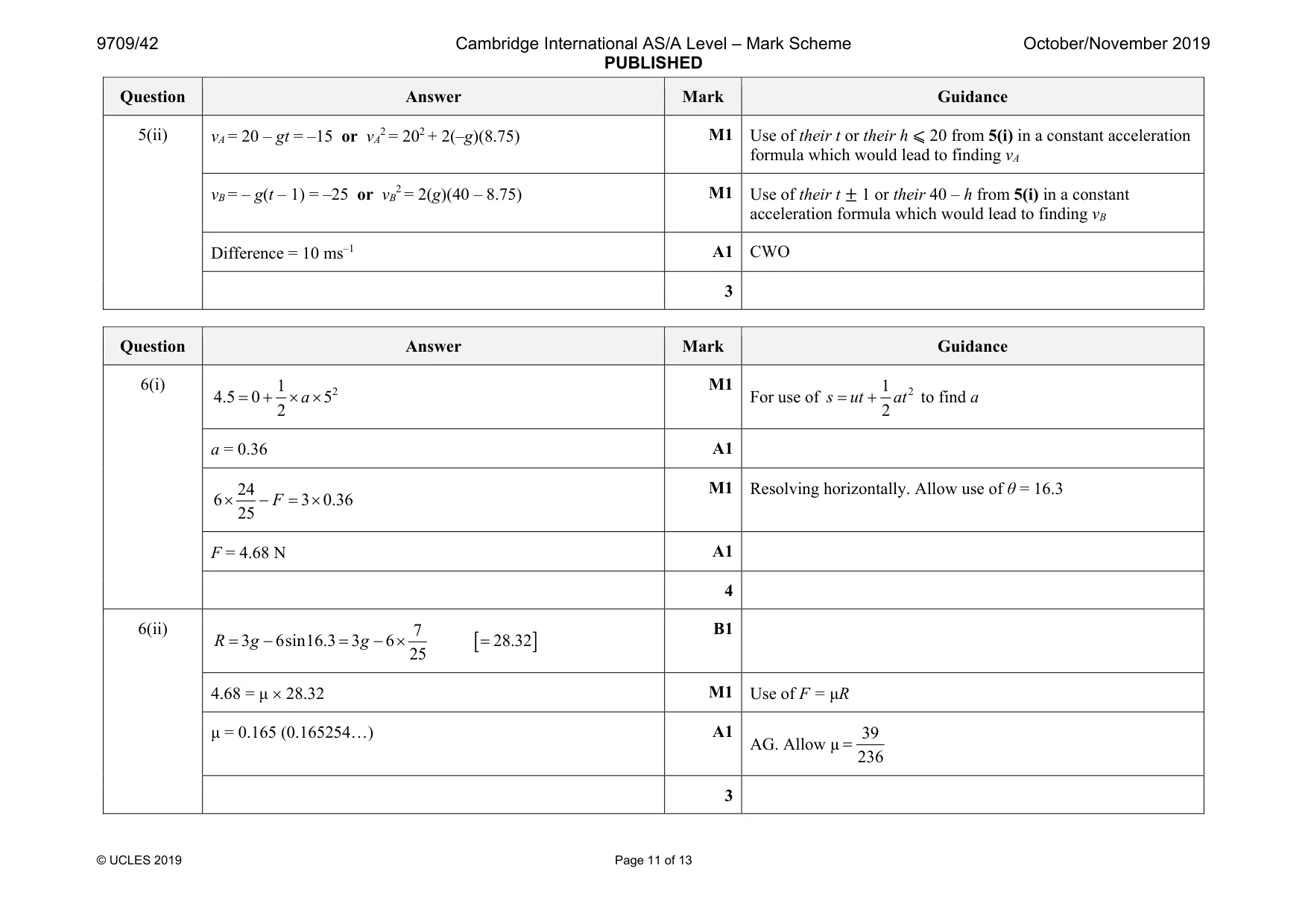 Mark scheme, page 11 of 13