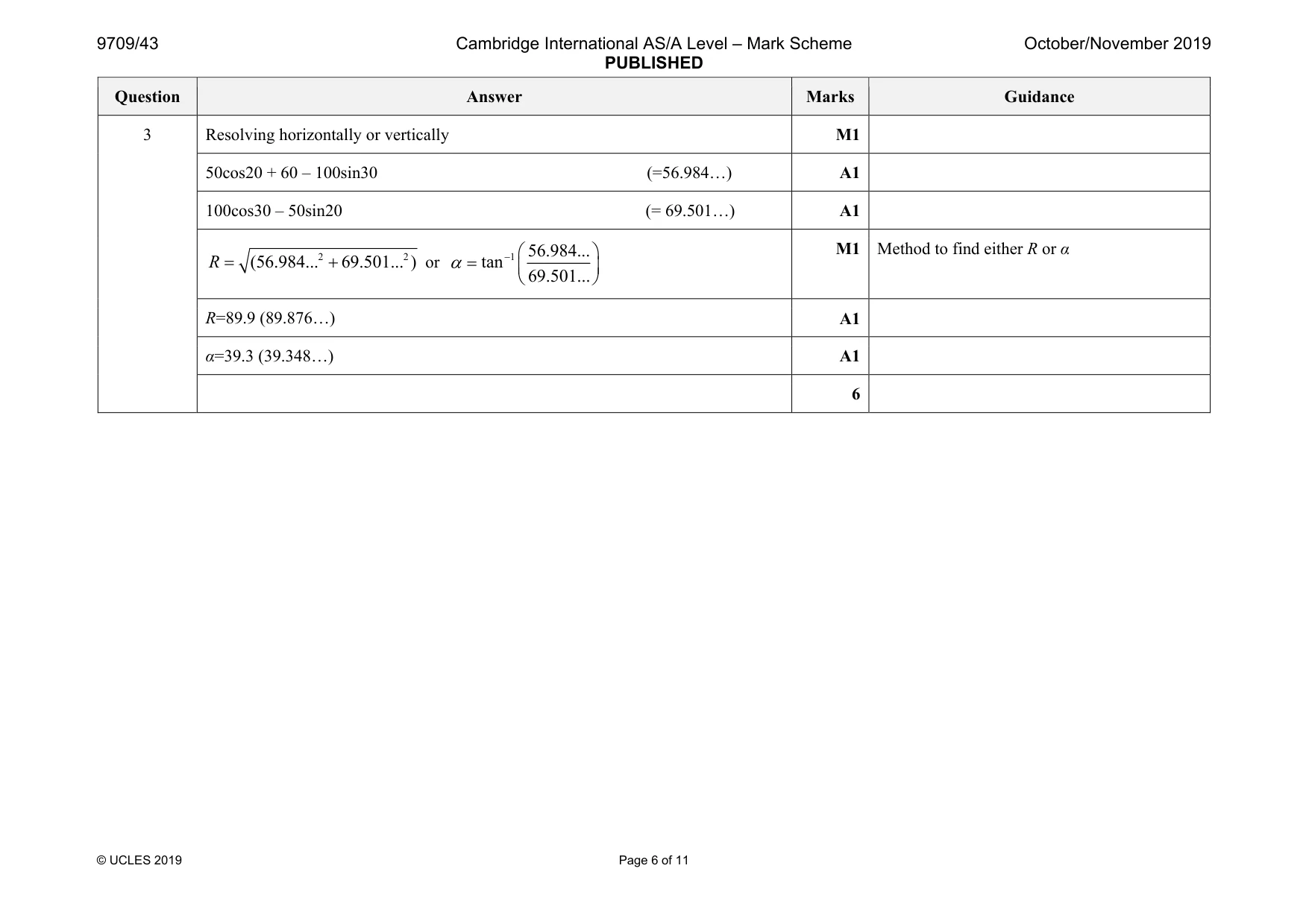 Mark scheme, page 6 of 11