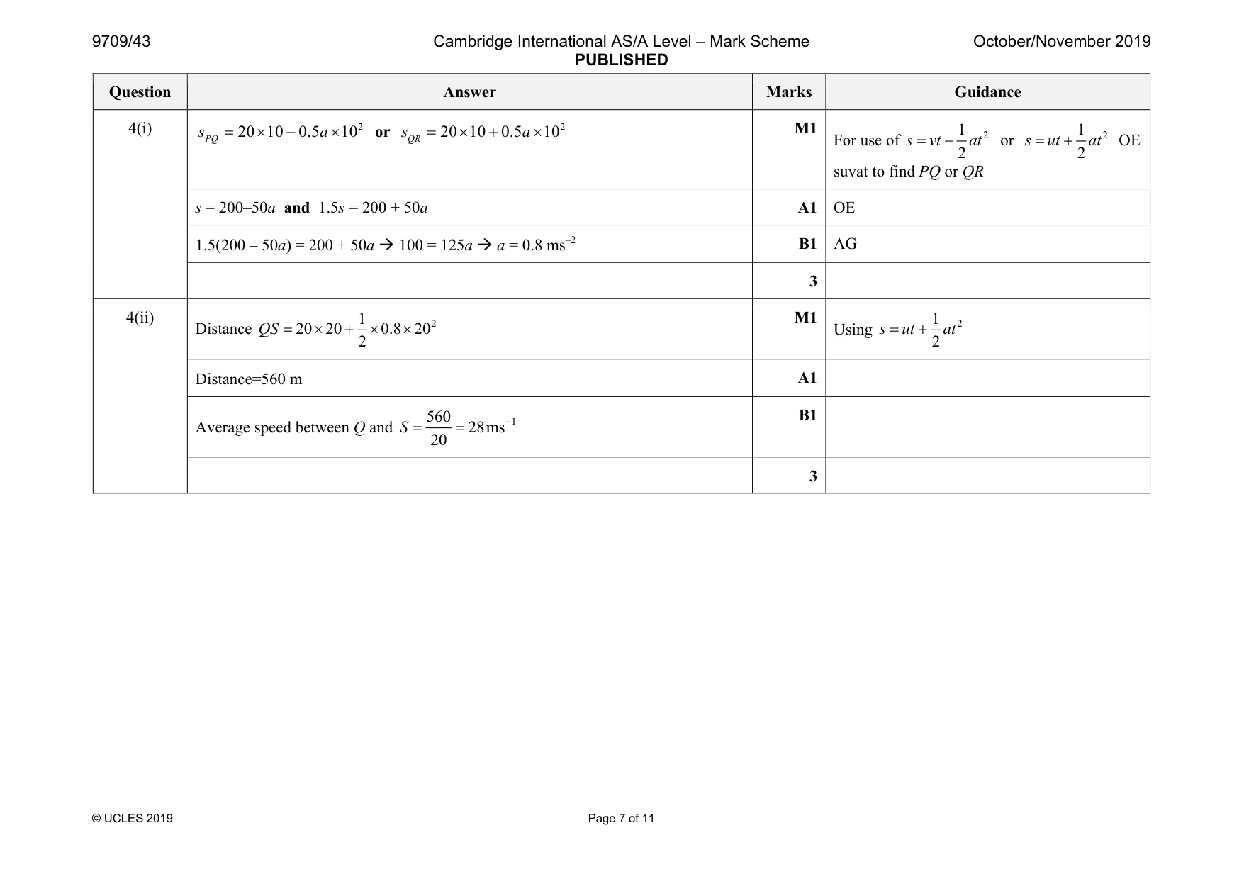 Mark scheme, page 7 of 11