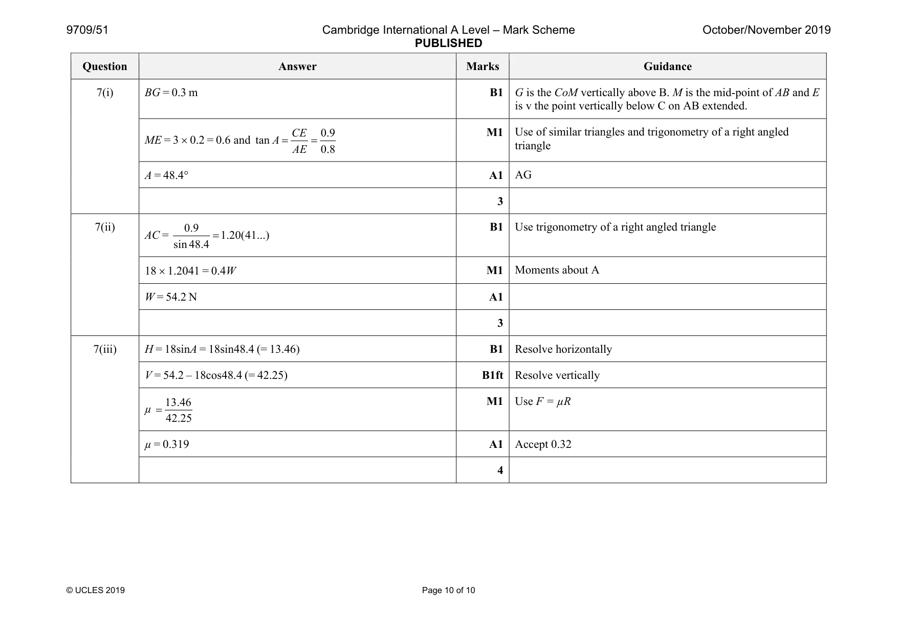 Mark scheme, page 10 of 10
