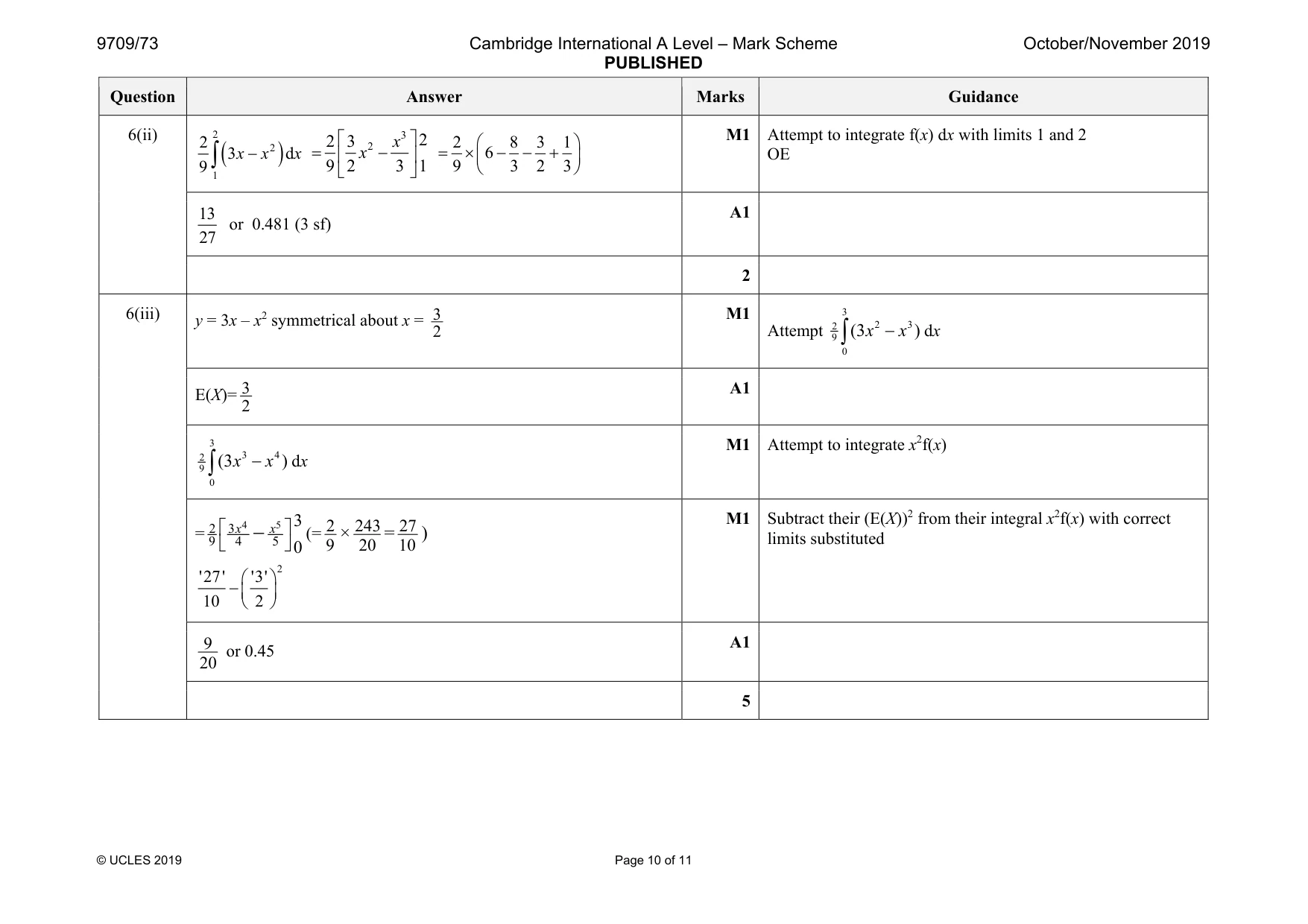 Mark scheme, page 10 of 11