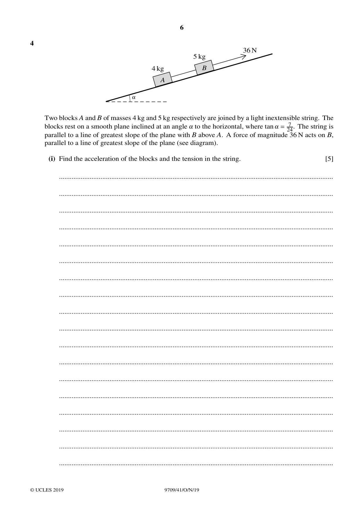 Cambridge A Level Mathematics 9709 2019 Oct/Nov Paper 4 · Variant 1 question paper, page 6 of 16
