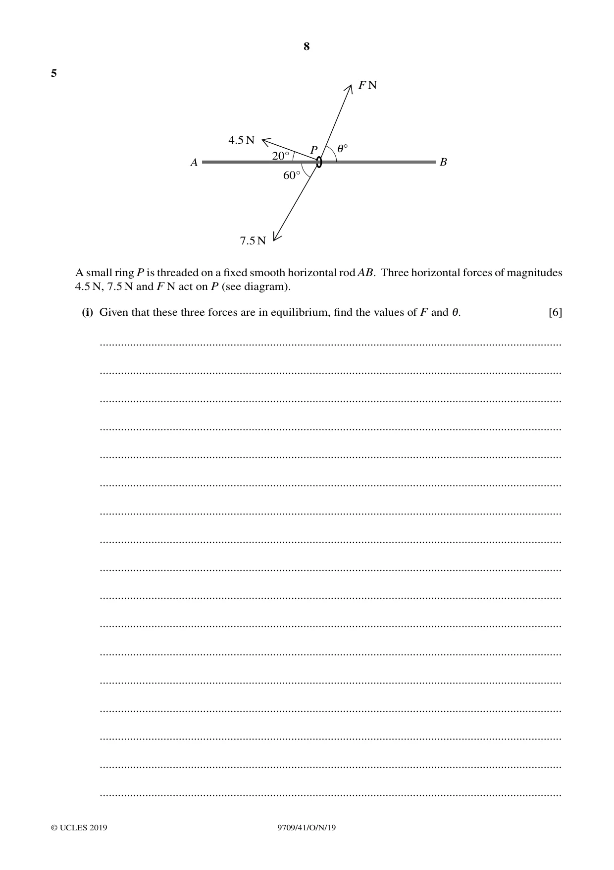 Cambridge A Level Mathematics 9709 2019 Oct/Nov Paper 4 · Variant 1 question paper, page 8 of 16