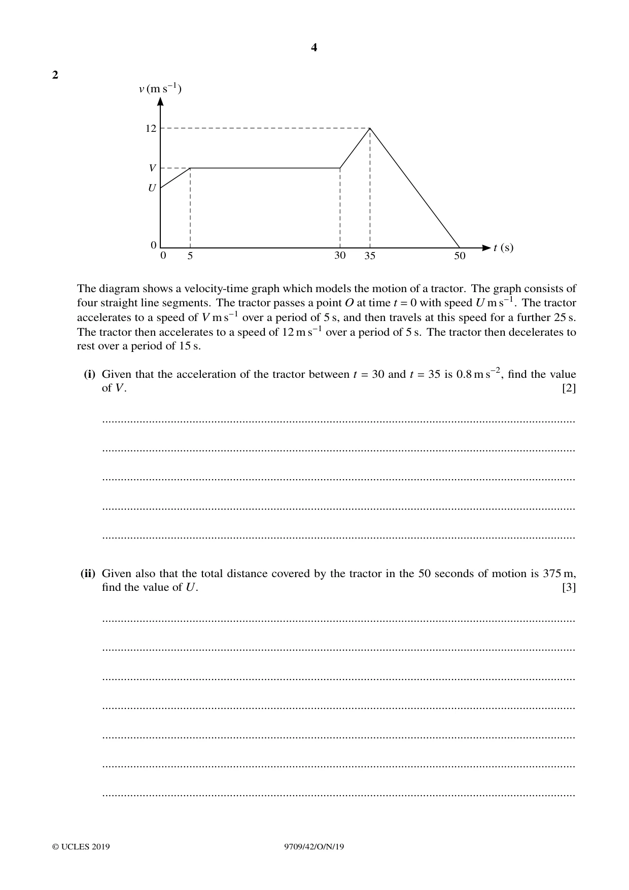 Cambridge A Level Mathematics 9709 2019 Oct/Nov Paper 4 · Variant 2 question paper, page 4 of 16