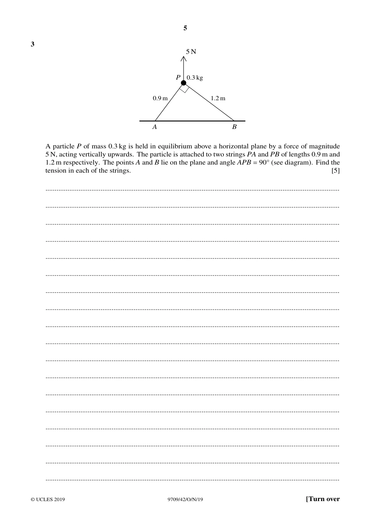 Cambridge A Level Mathematics 9709 2019 Oct/Nov Paper 4 · Variant 2 question paper, page 5 of 16