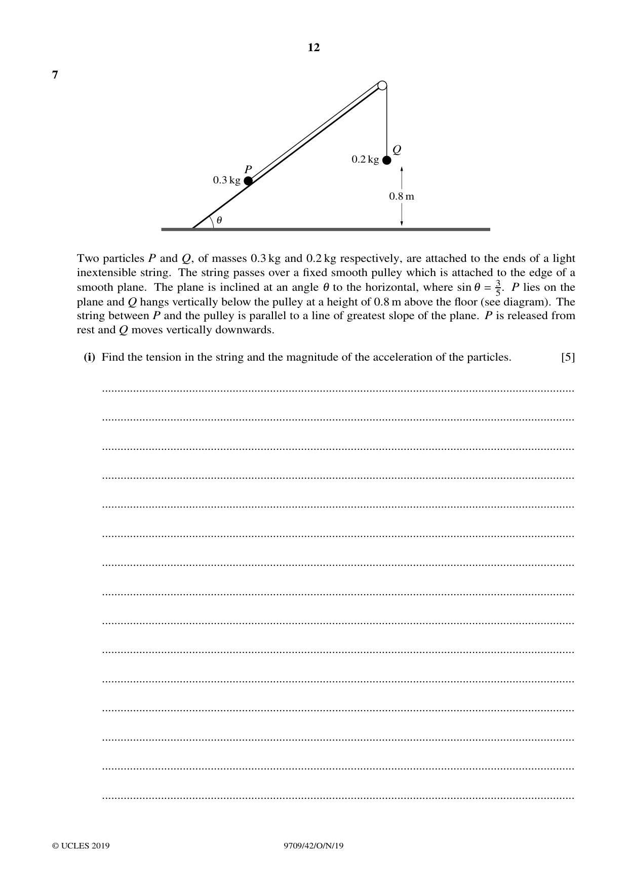 Cambridge A Level Mathematics 9709 2019 Oct/Nov Paper 4 · Variant 2 question paper, page 12 of 16