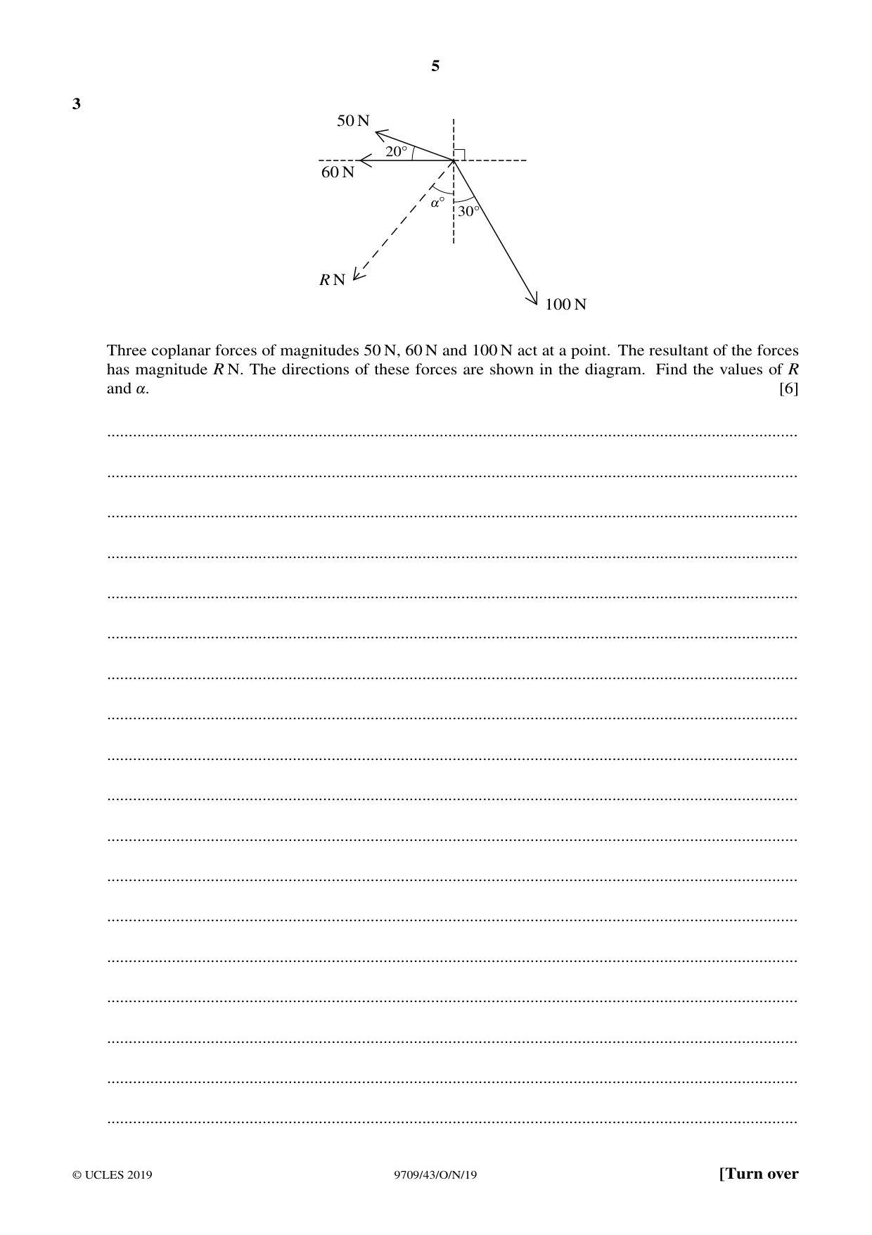 Cambridge A Level Mathematics 9709 2019 Oct/Nov Paper 4 · Variant 3 question paper, page 5 of 16