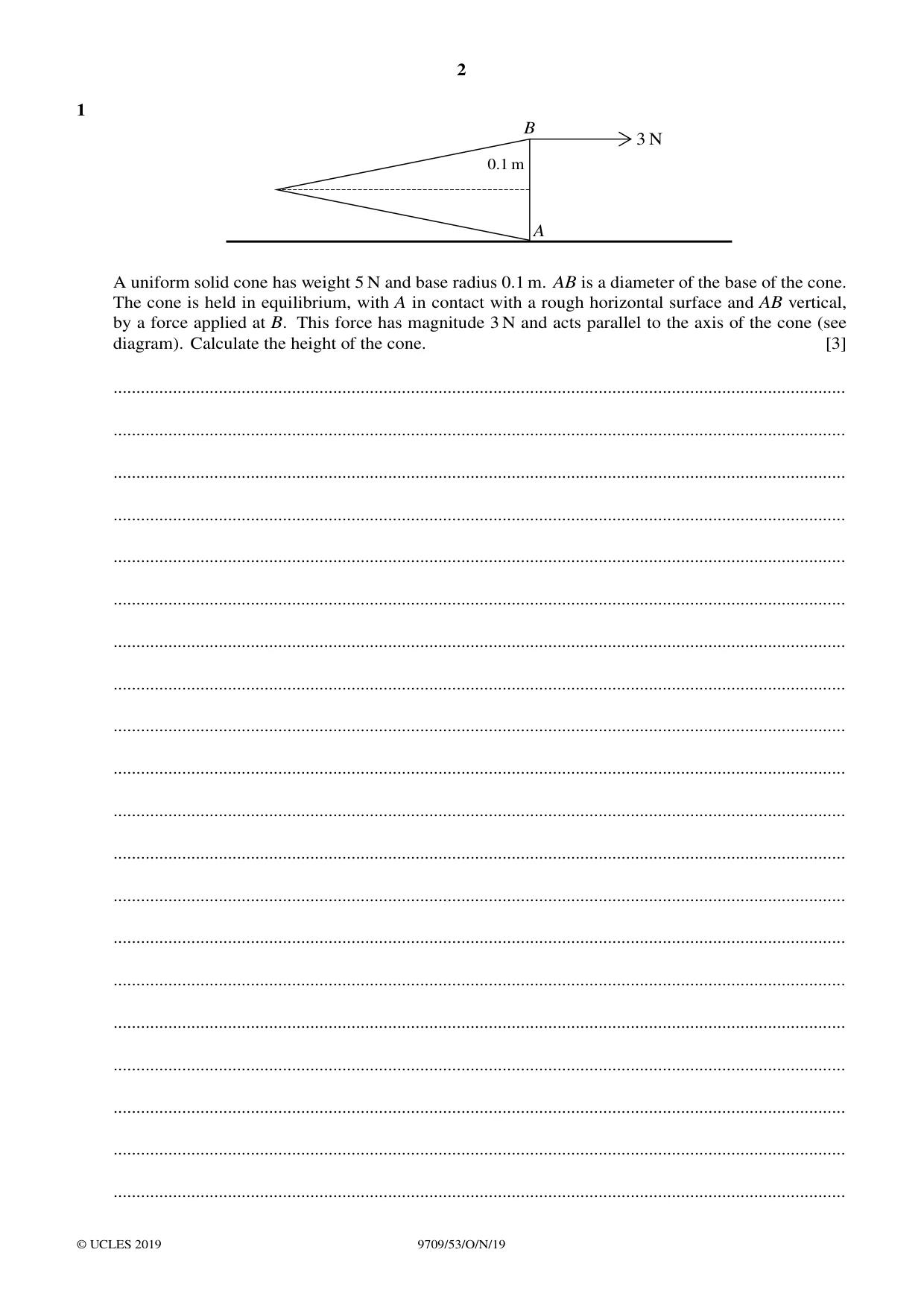 Cambridge A Level Mathematics 9709 2019 Oct/Nov Paper 5 · Variant 3 question paper, page 2 of 12