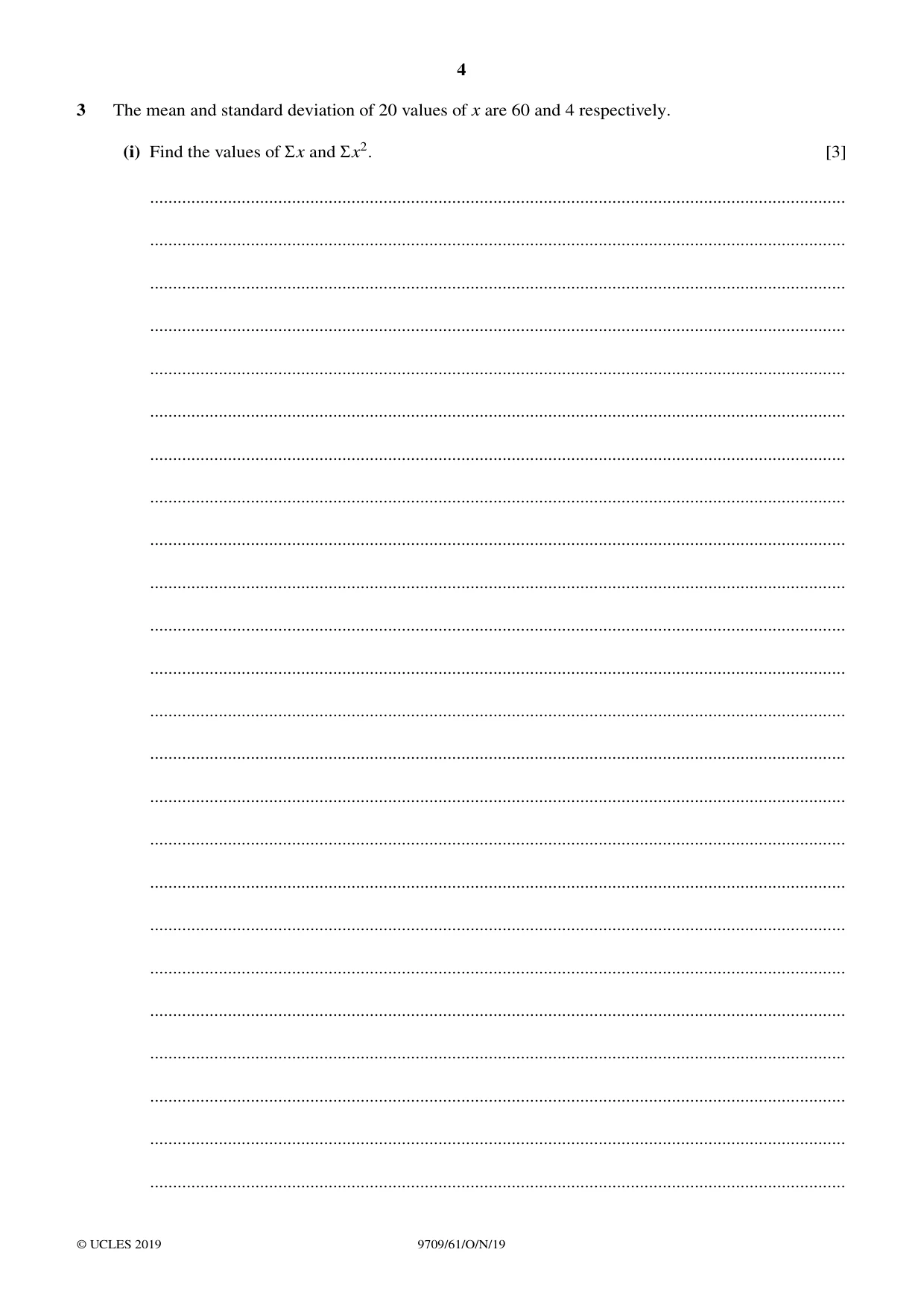 Cambridge A Level Mathematics 9709 2019 Oct/Nov Paper 6 · Variant 1 question paper, page 4 of 16