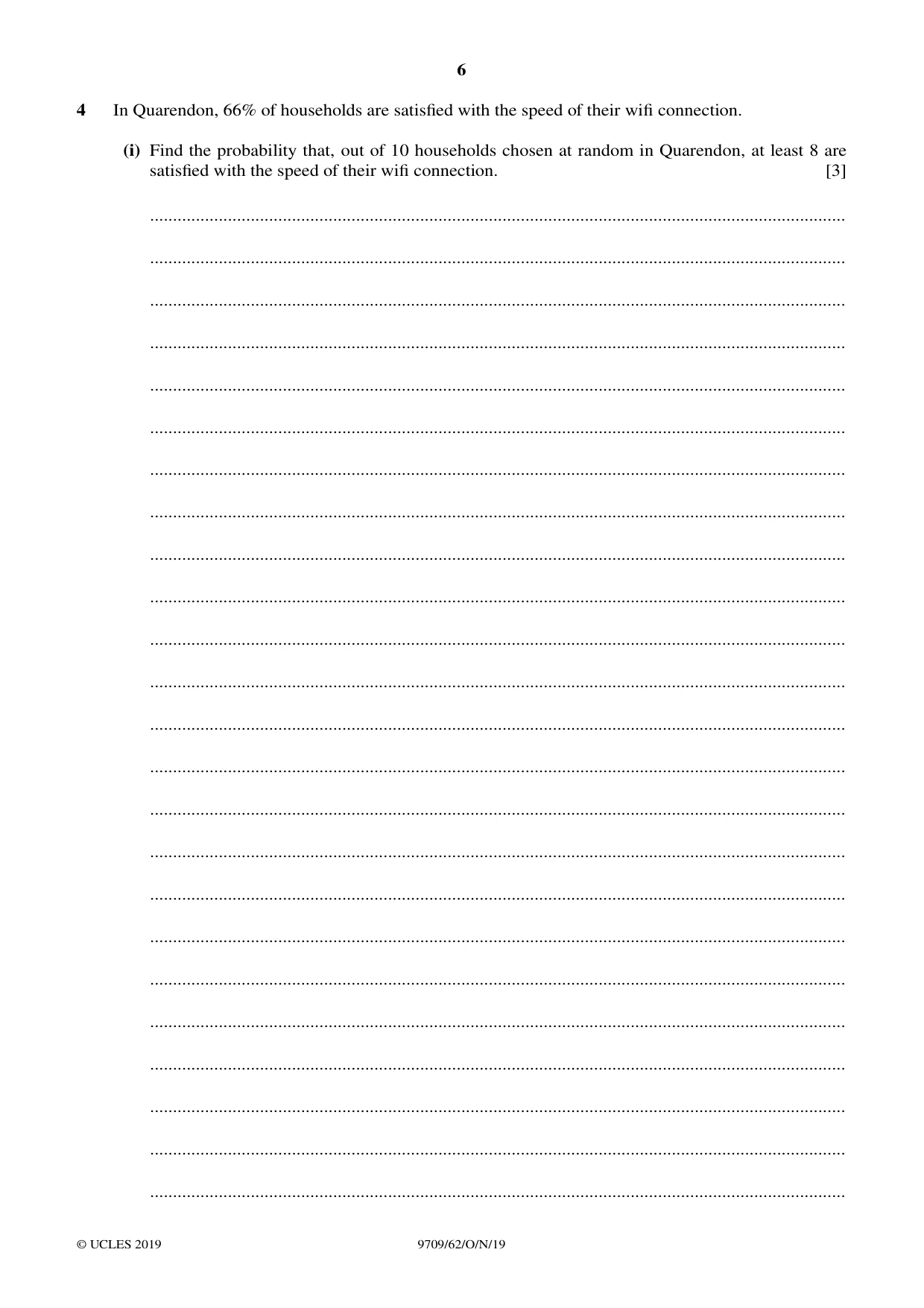 Cambridge A Level Mathematics 9709 2019 Oct/Nov Paper 6 · Variant 2 question paper, page 6 of 16