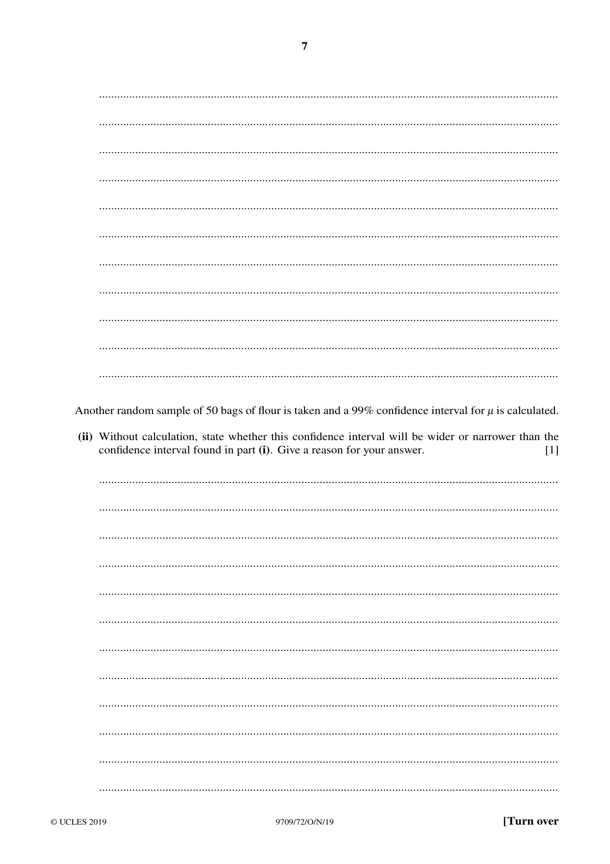 Cambridge A Level Mathematics 9709 2019 Oct/Nov Paper 7 · Variant 2 question paper, page 7 of 16