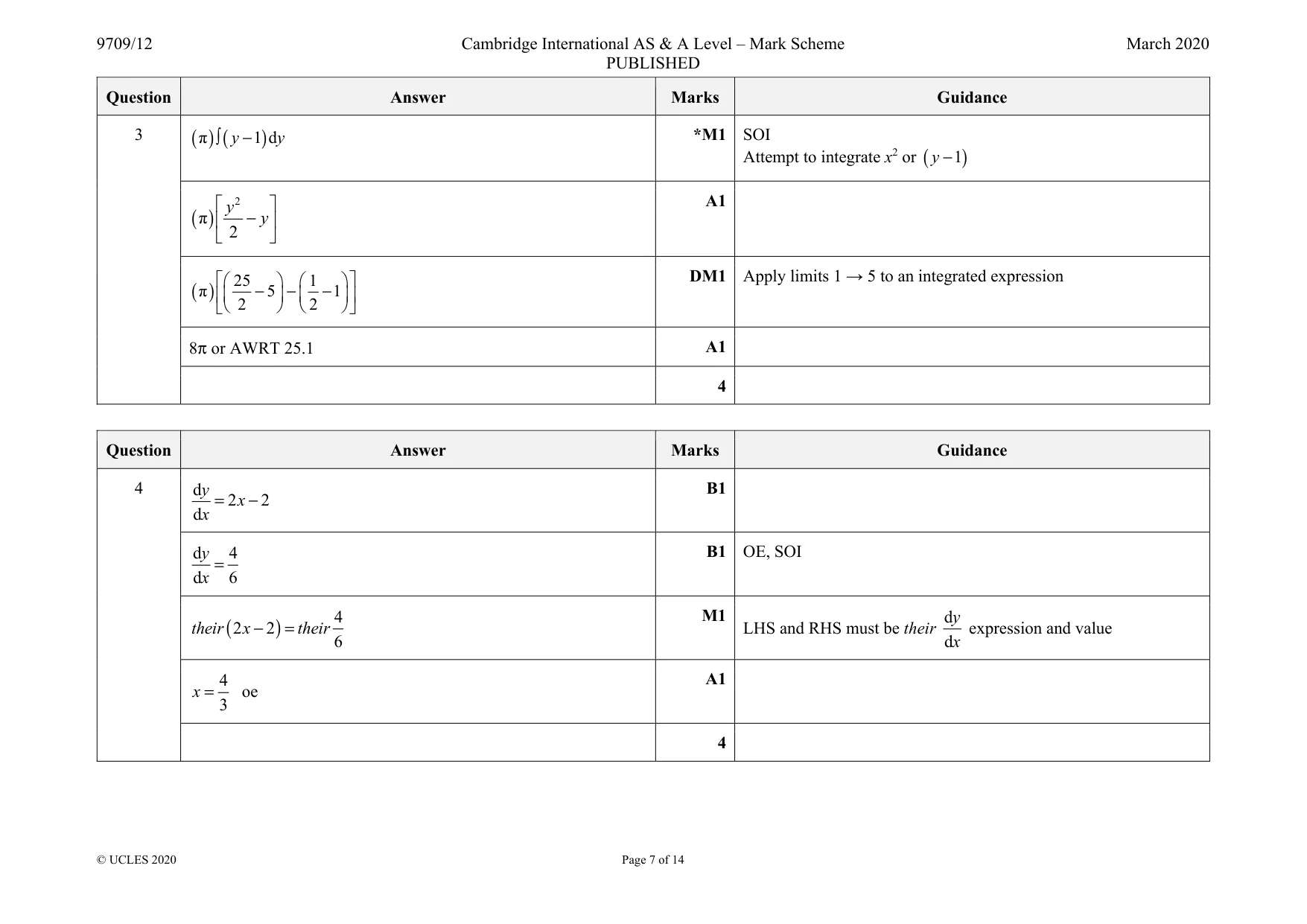 Mark scheme, page 7 of 14
