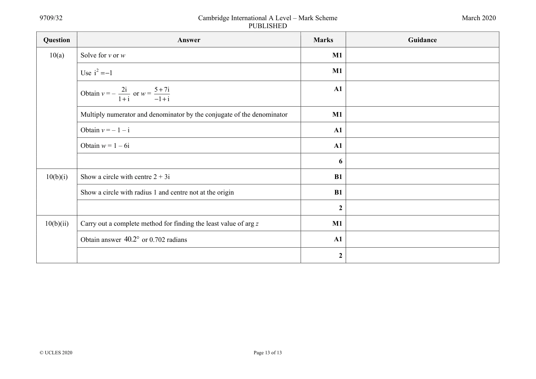Mark scheme, page 13 of 13