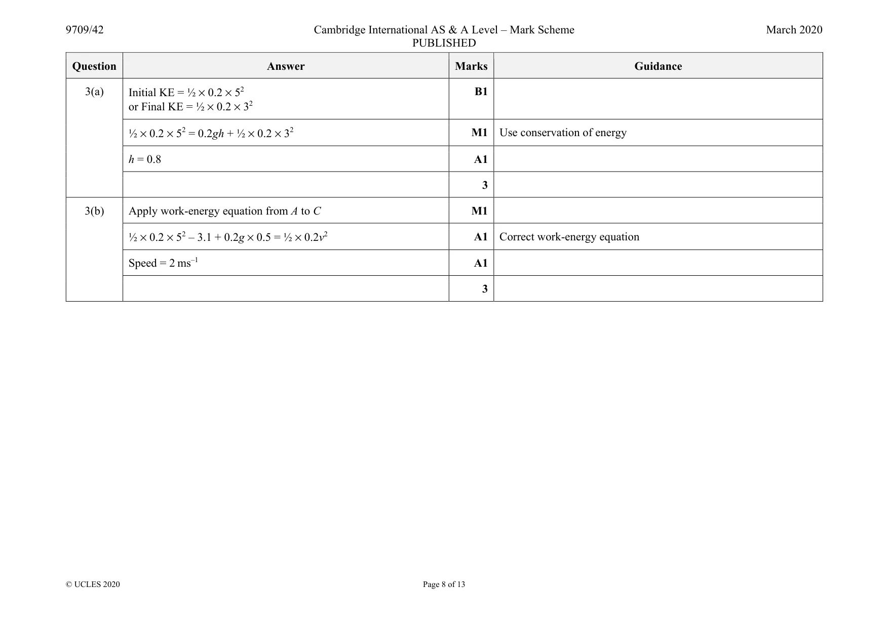Mark scheme, page 8 of 13