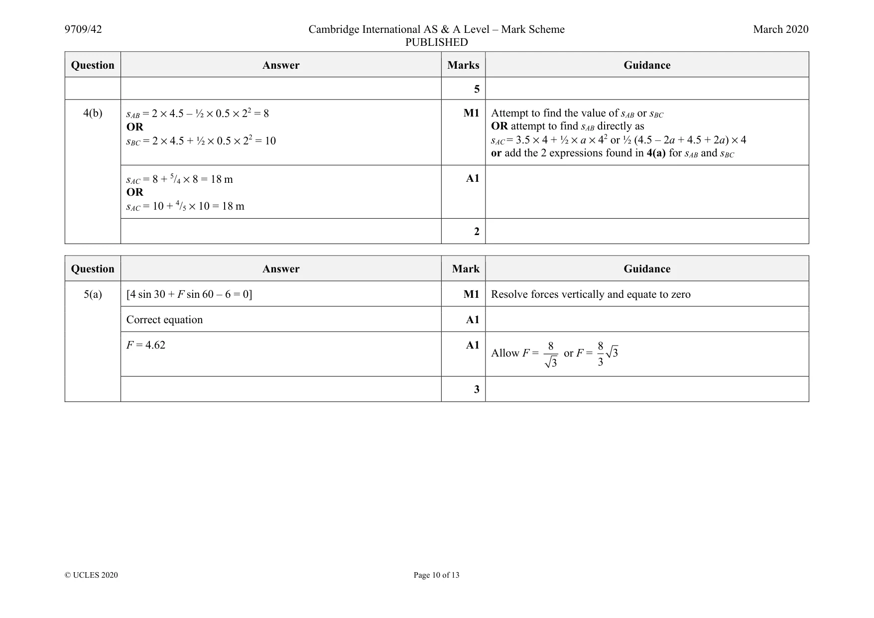 Mark scheme, page 10 of 13