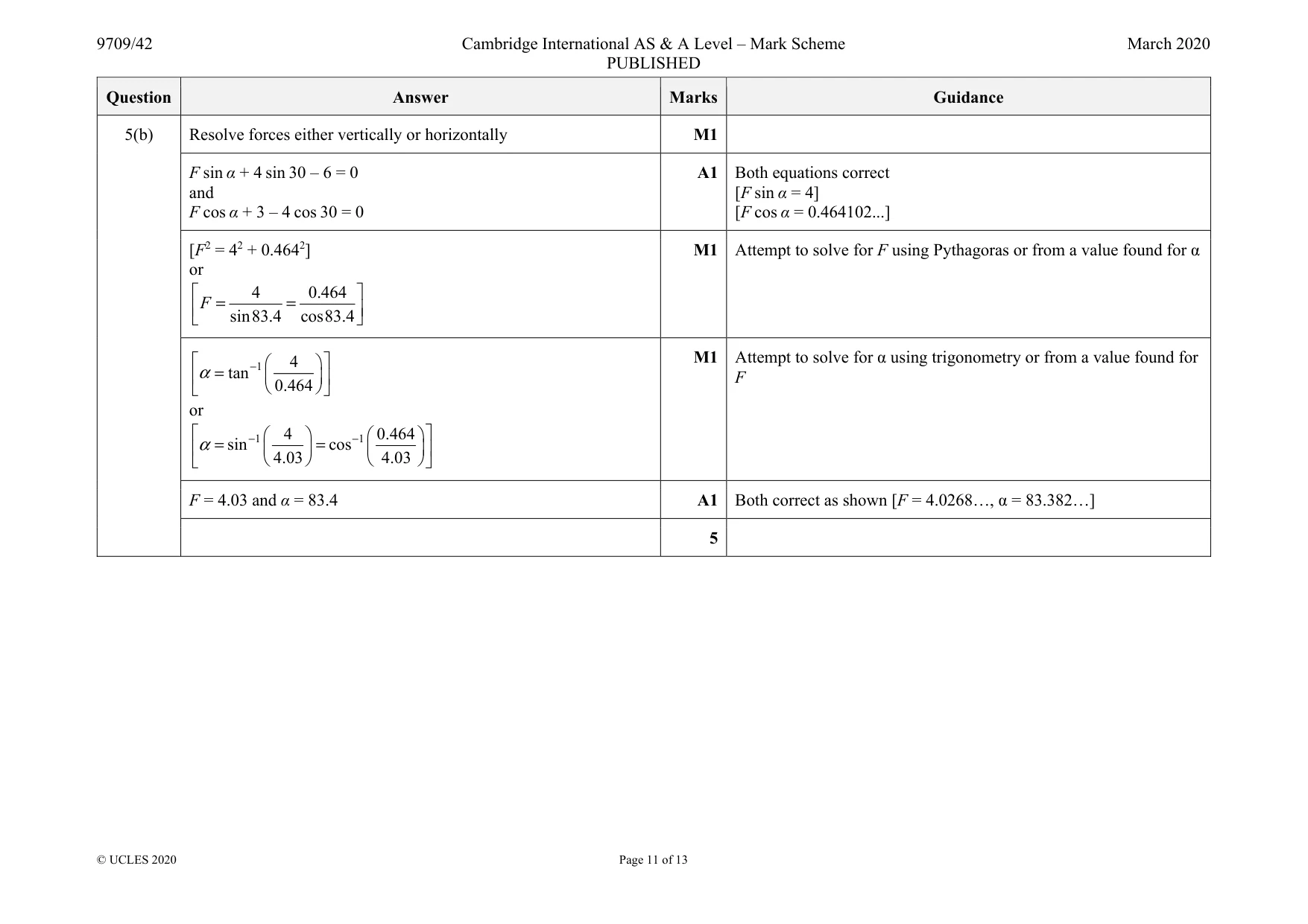 Mark scheme, page 11 of 13