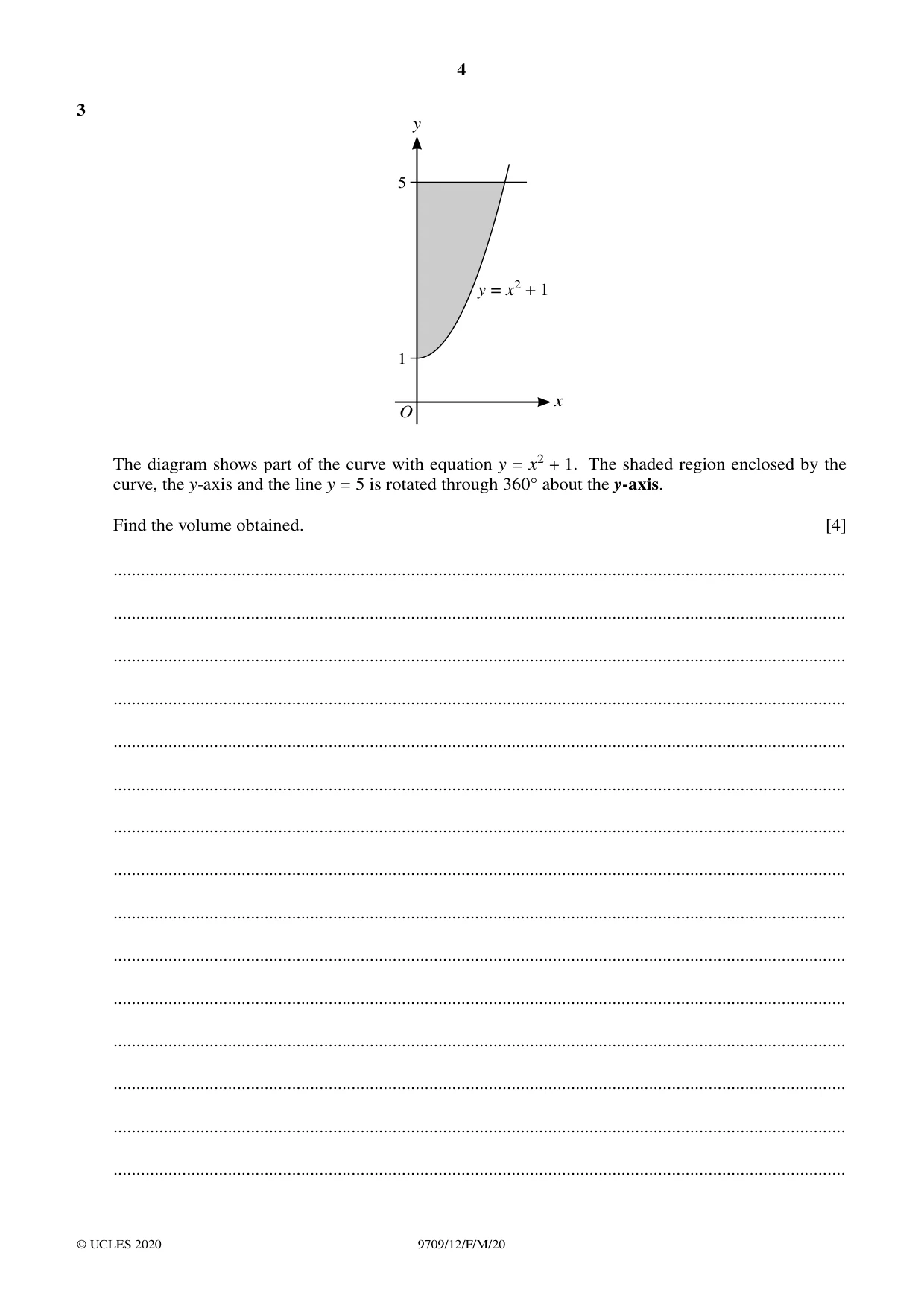Cambridge A Level Mathematics 9709 2020 Feb/March Paper 1 · Variant 2 question paper, page 4 of 20