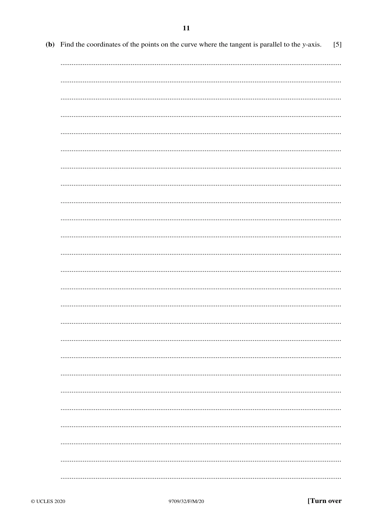 Cambridge A Level Mathematics 9709 2020 Feb/March Paper 3 · Variant 2 question paper, page 11 of 20