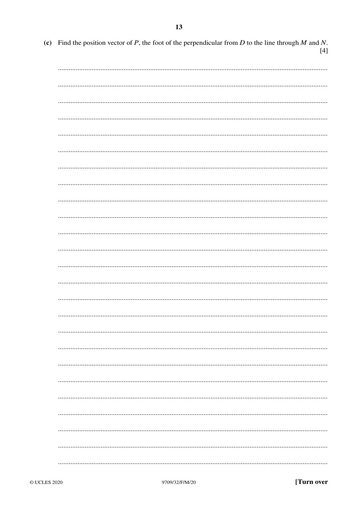 Cambridge A Level Mathematics 9709 2020 Feb/March Paper 3 · Variant 2 question paper, page 13 of 20