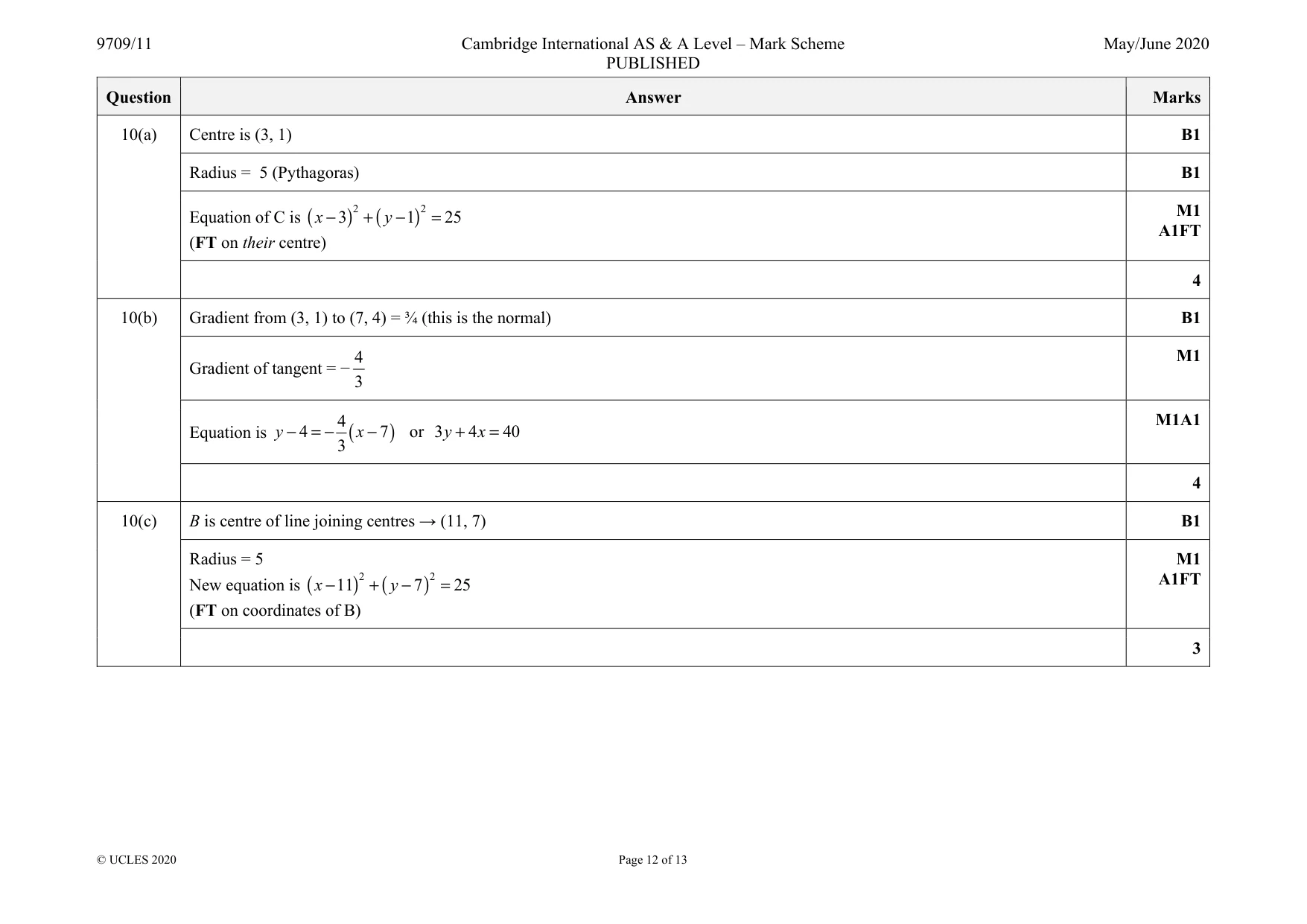 Mark scheme, page 12 of 13