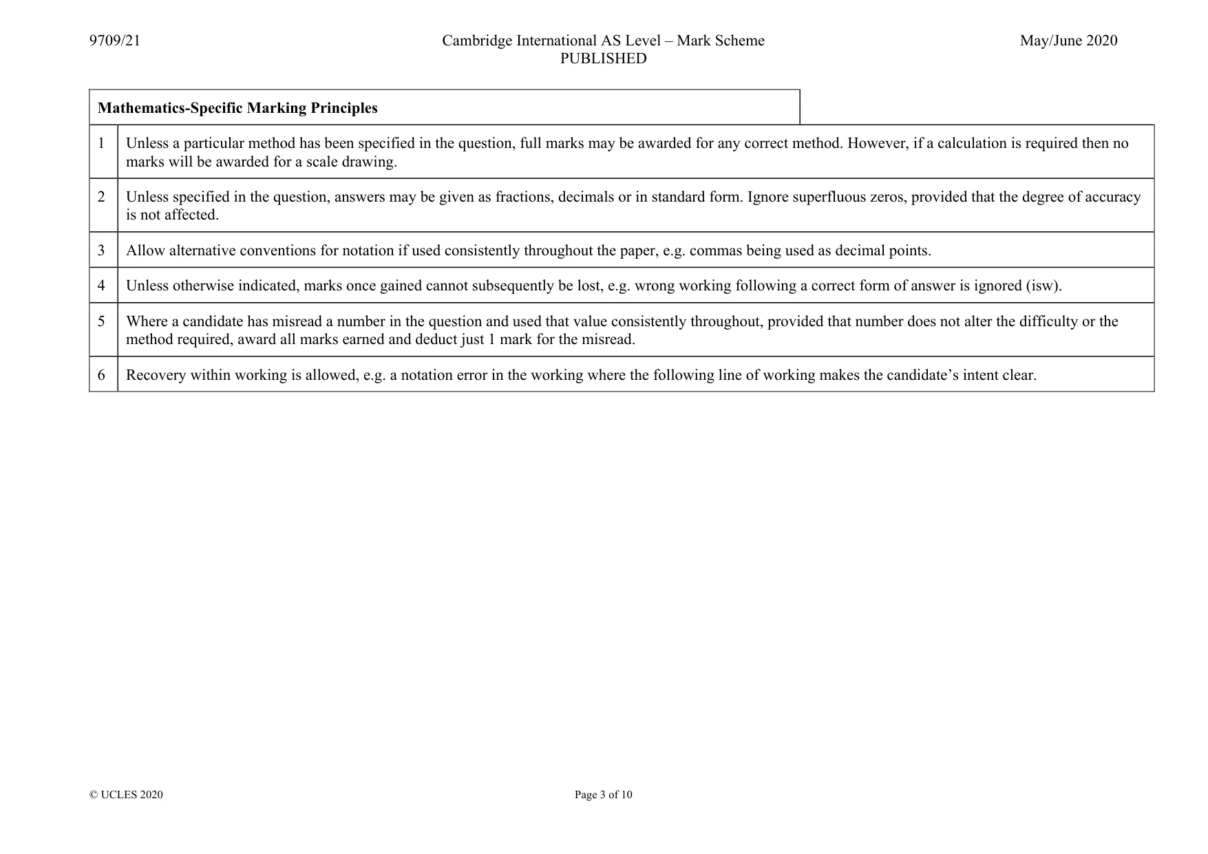 Mark scheme, page 3 of 10
