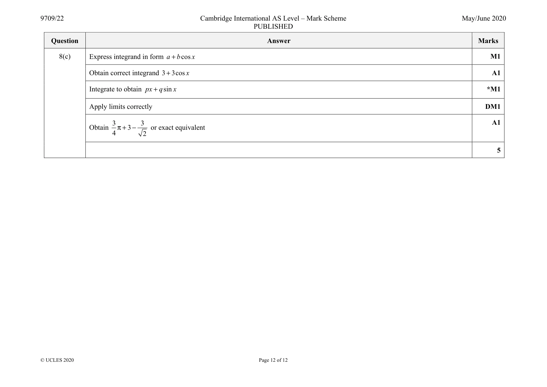 Mark scheme, page 12 of 12