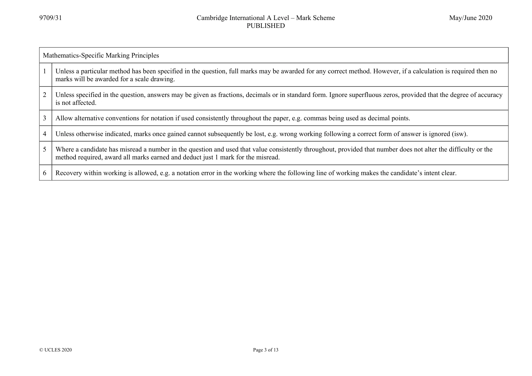 Mark scheme, page 3 of 13