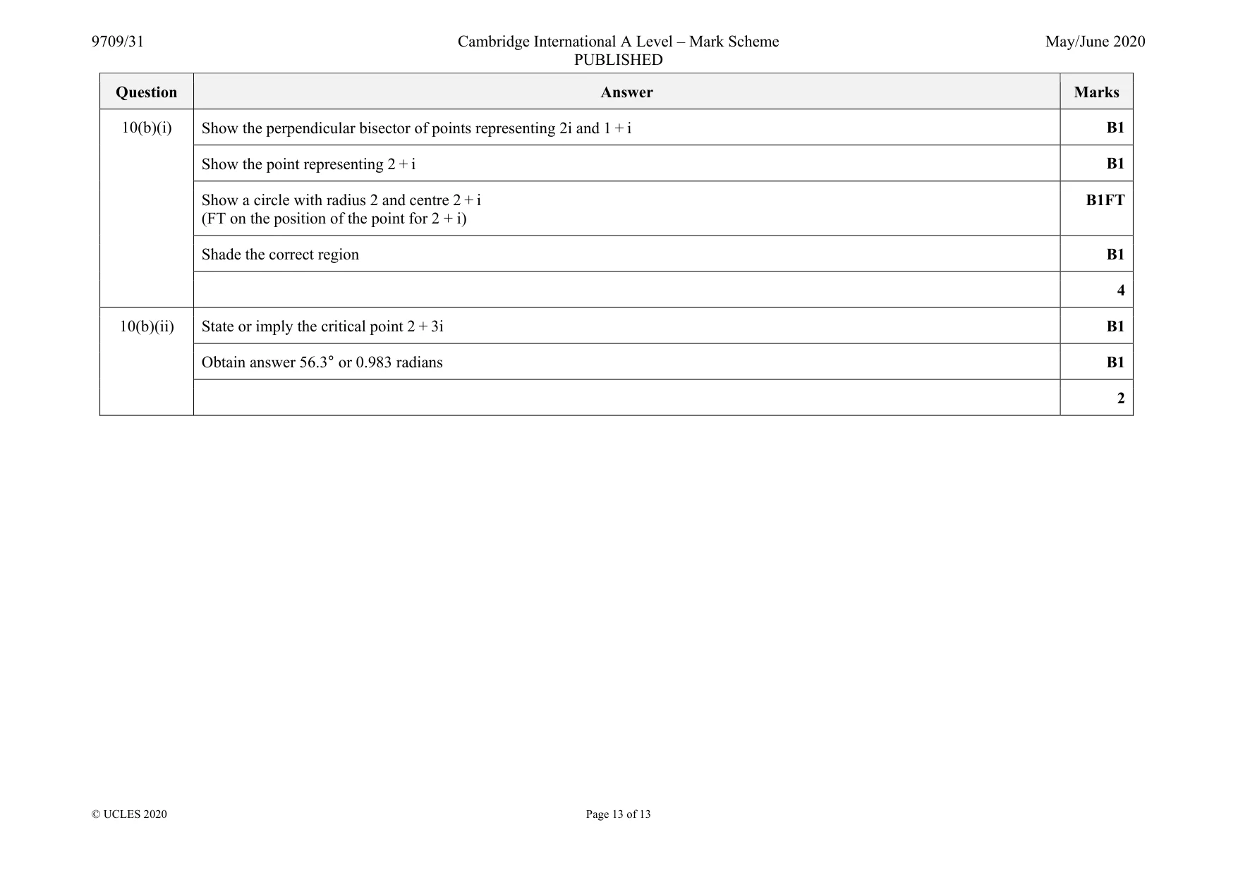 Mark scheme, page 13 of 13