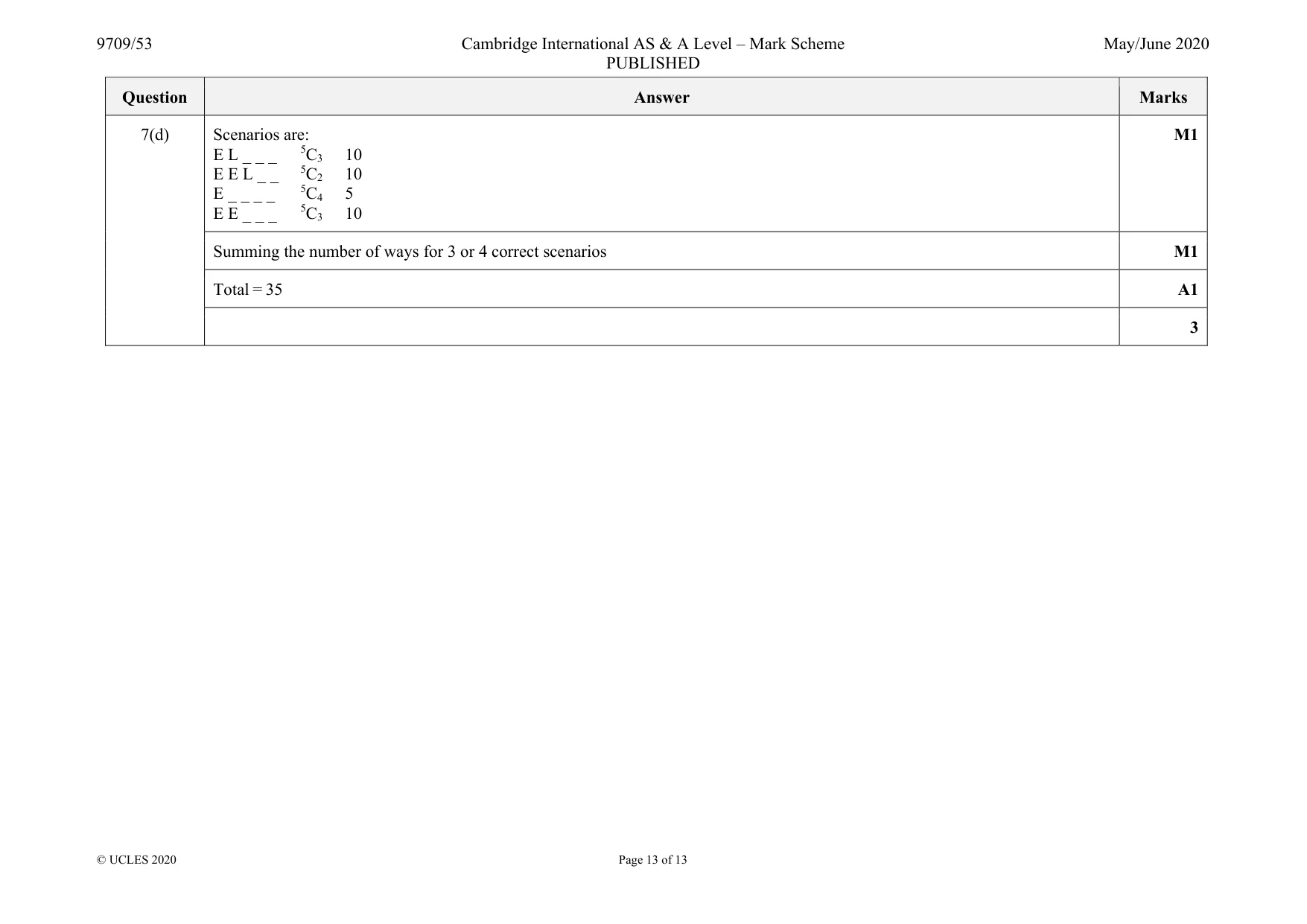 Mark scheme, page 13 of 13