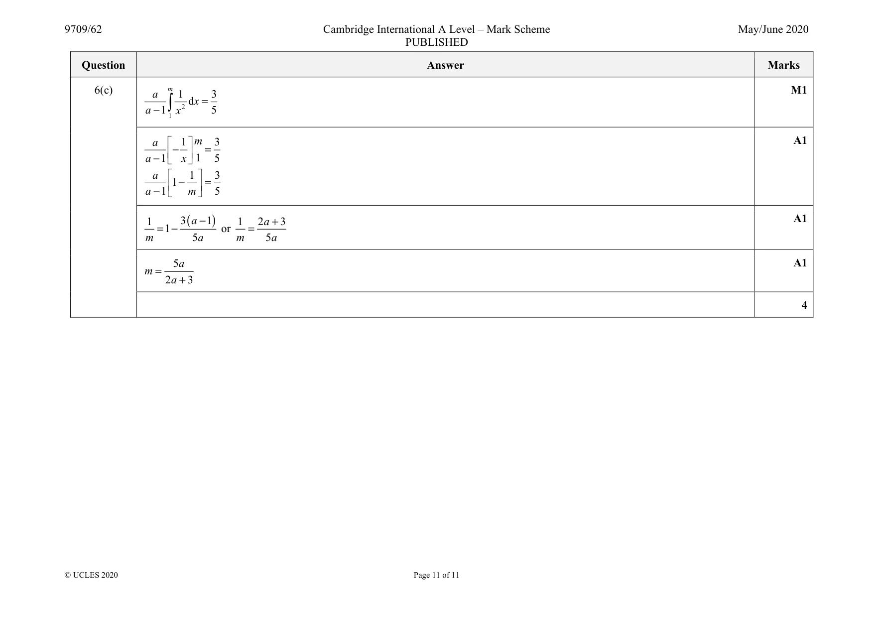 Mark scheme, page 11 of 11