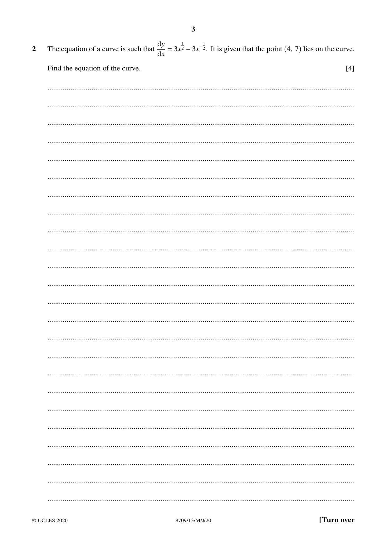 Cambridge A Level Mathematics 9709 2020 May/June Paper 1 · Variant 3 question paper, page 3 of 20