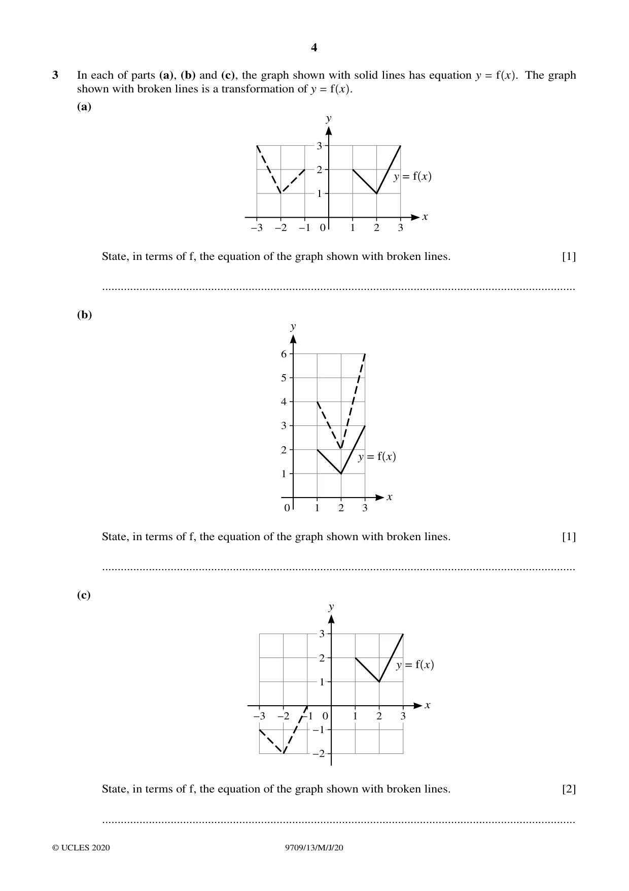 Cambridge A Level Mathematics 9709 2020 May/June Paper 1 · Variant 3 question paper, page 4 of 20