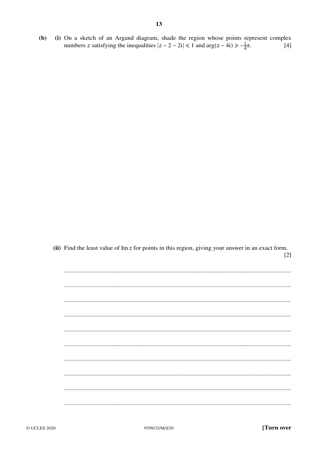 Cambridge A Level Mathematics 9709 2020 May/June Paper 3 · Variant 2 question paper, page 13 of 20