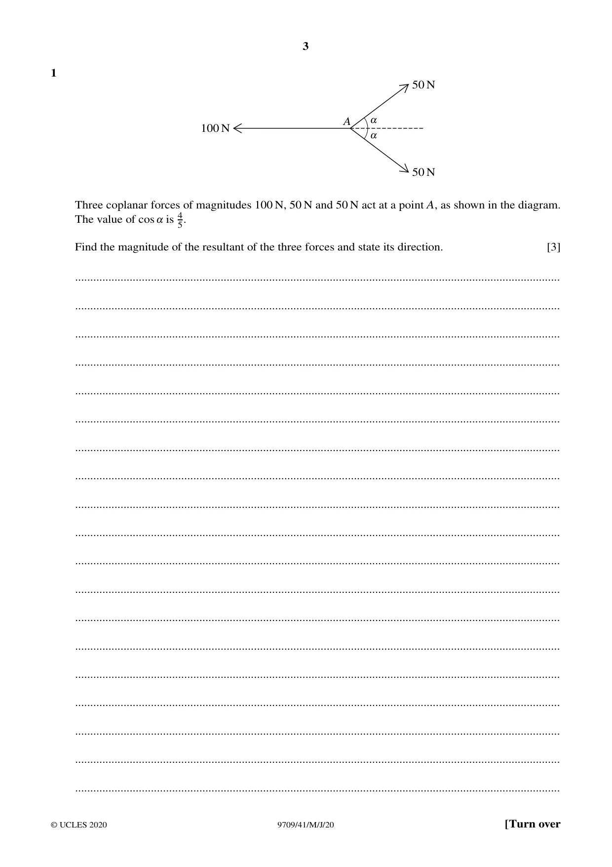 Cambridge A Level Mathematics 9709 2020 May/June Paper 4 · Variant 1 question paper, page 3 of 16
