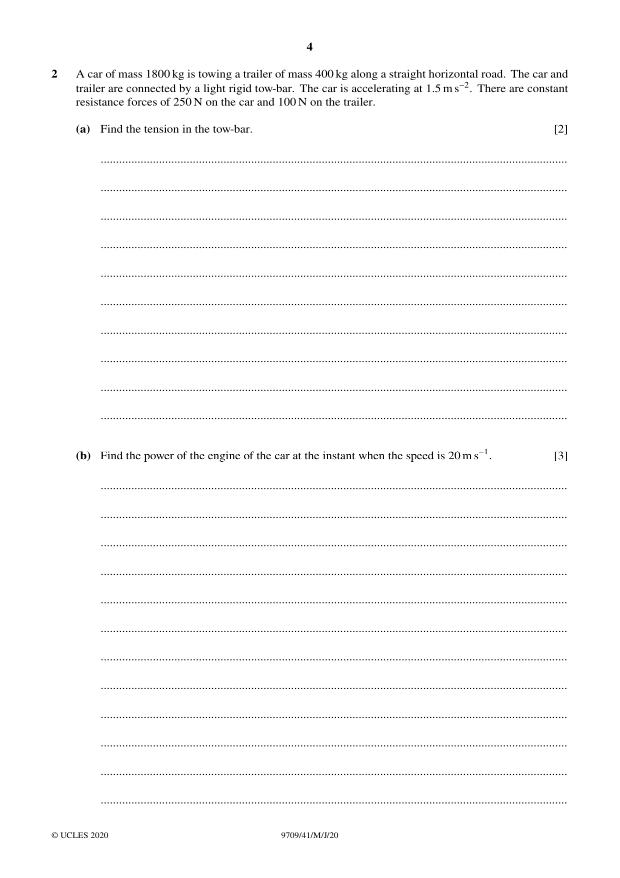 Cambridge A Level Mathematics 9709 2020 May/June Paper 4 · Variant 1 question paper, page 4 of 16