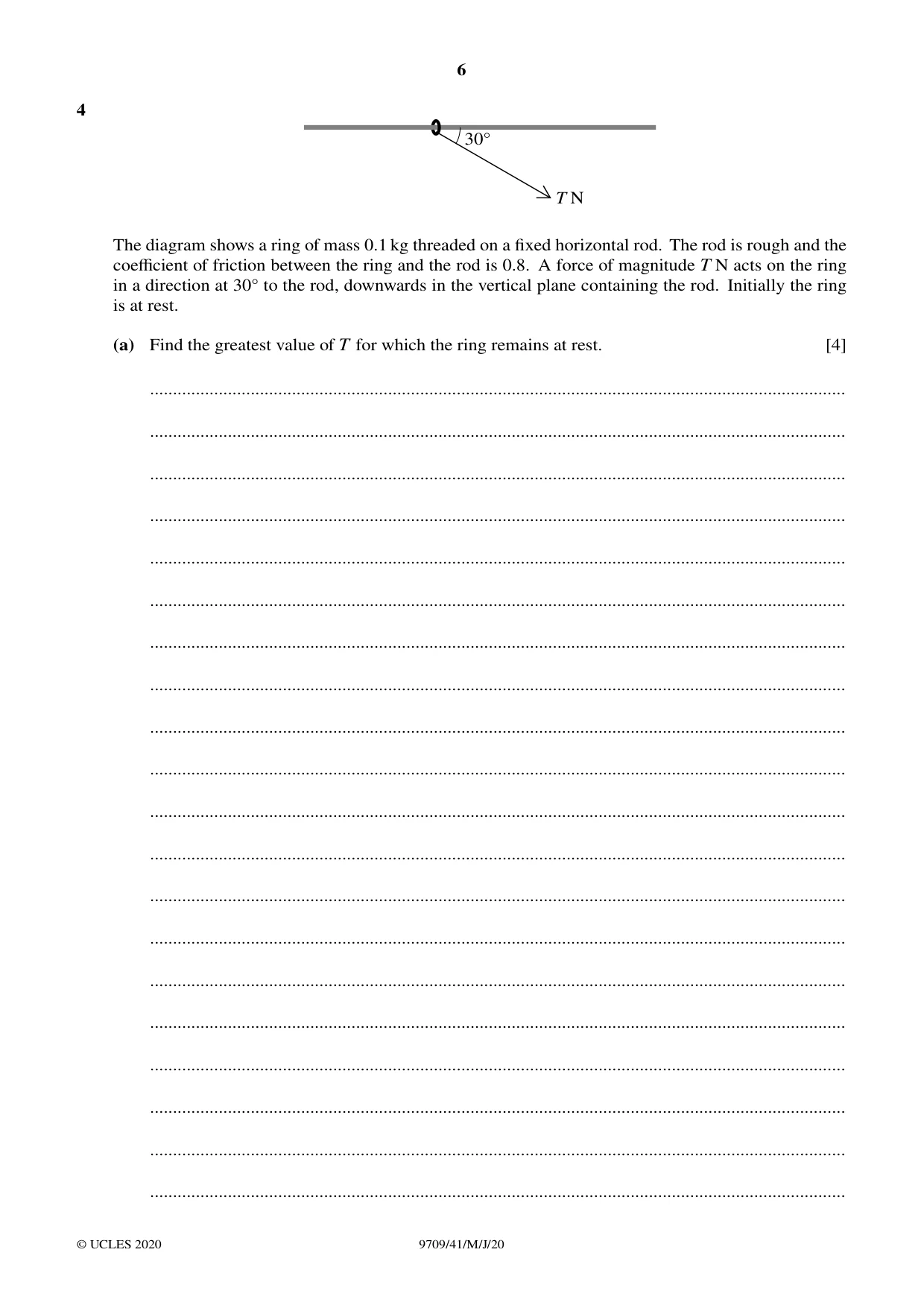 Cambridge A Level Mathematics 9709 2020 May/June Paper 4 · Variant 1 question paper, page 6 of 16
