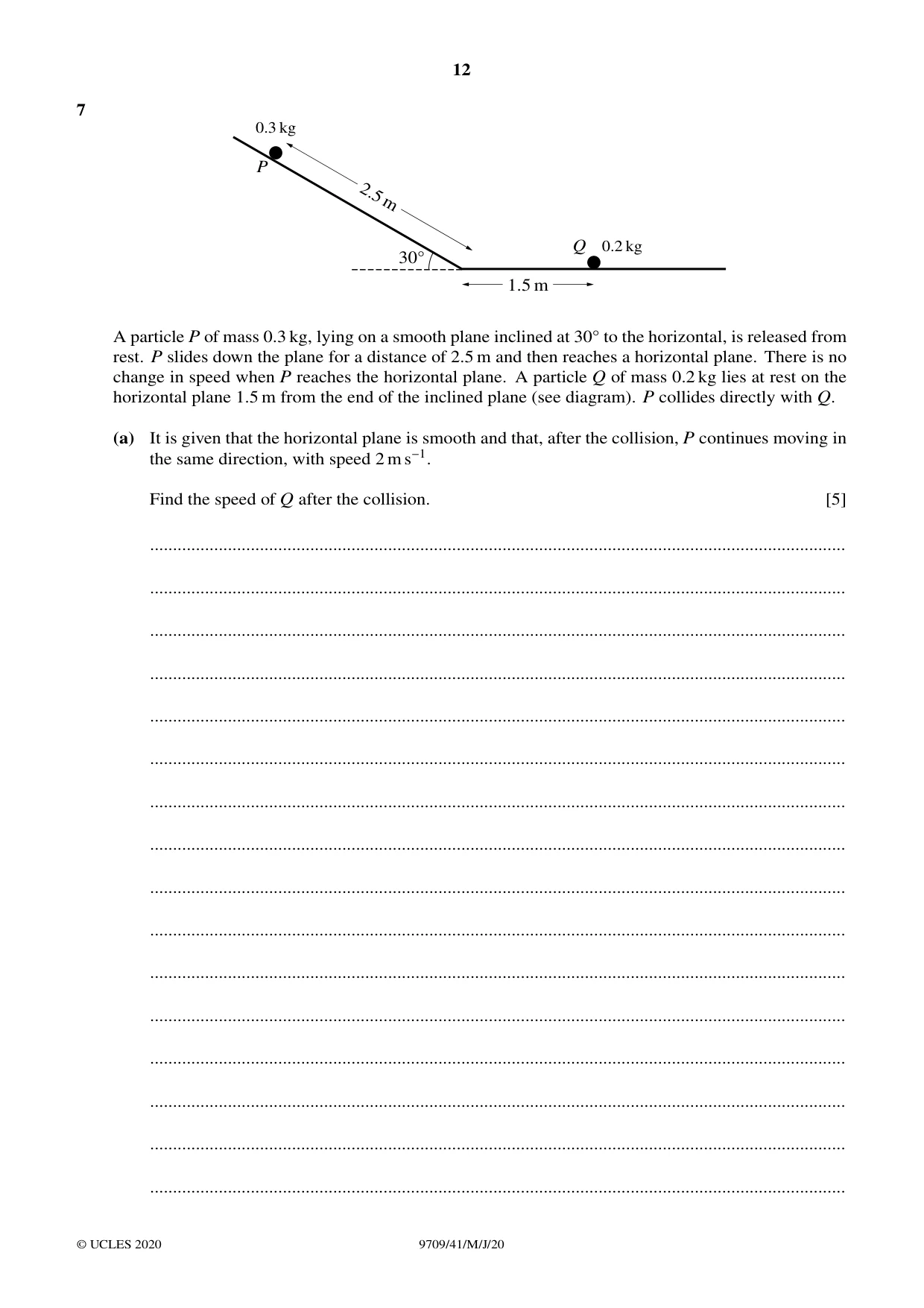 Cambridge A Level Mathematics 9709 2020 May/June Paper 4 · Variant 1 question paper, page 12 of 16