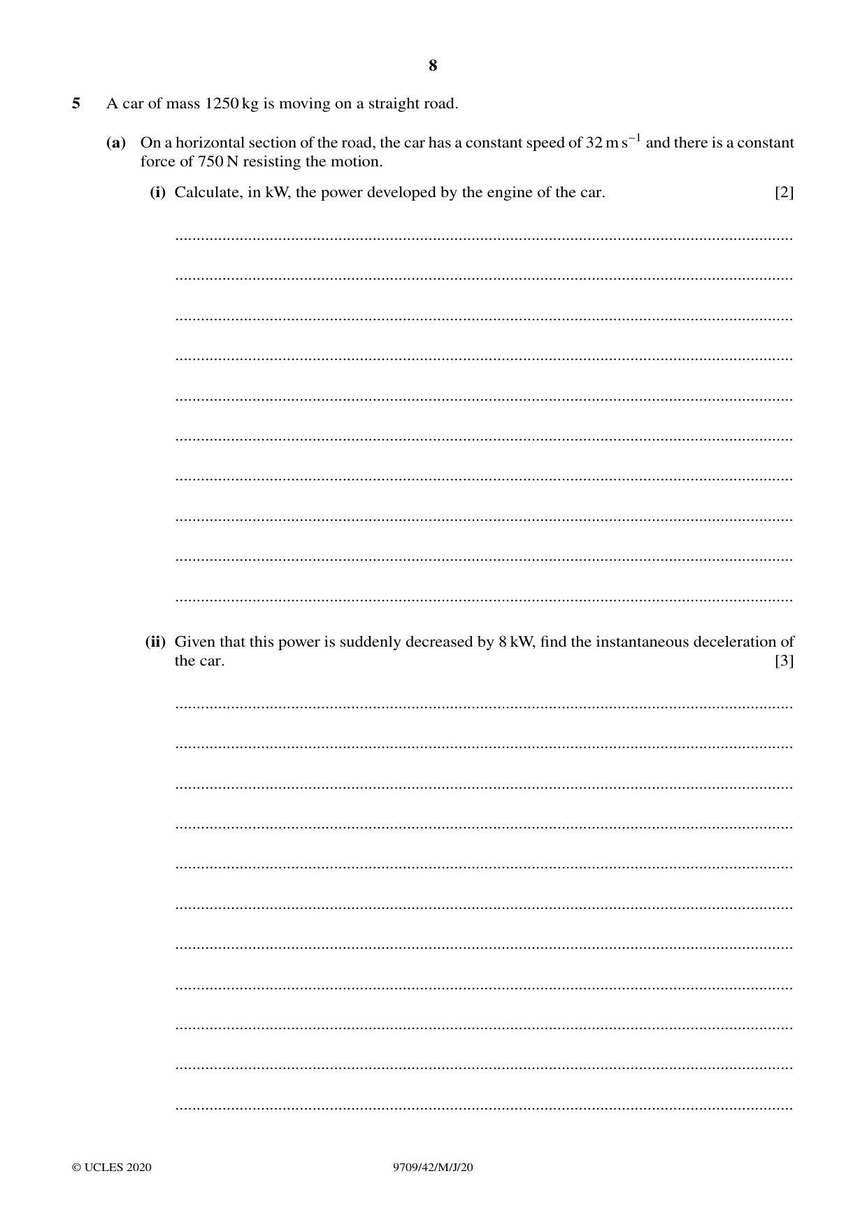 Cambridge A Level Mathematics 9709 2020 May/June Paper 4 · Variant 2 question paper, page 8 of 12