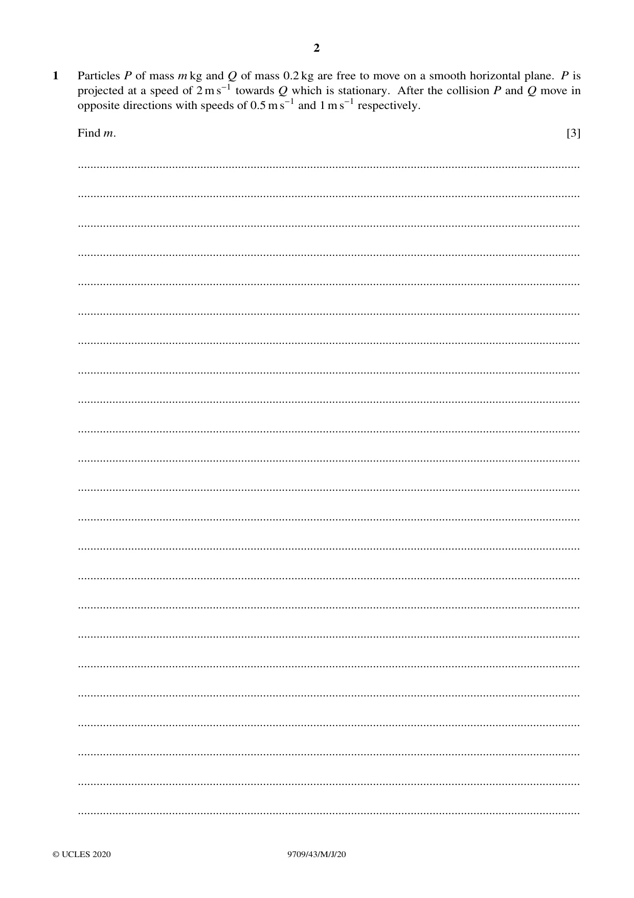 Cambridge A Level Mathematics 9709 2020 May/June Paper 4 · Variant 3 question paper, page 2 of 12