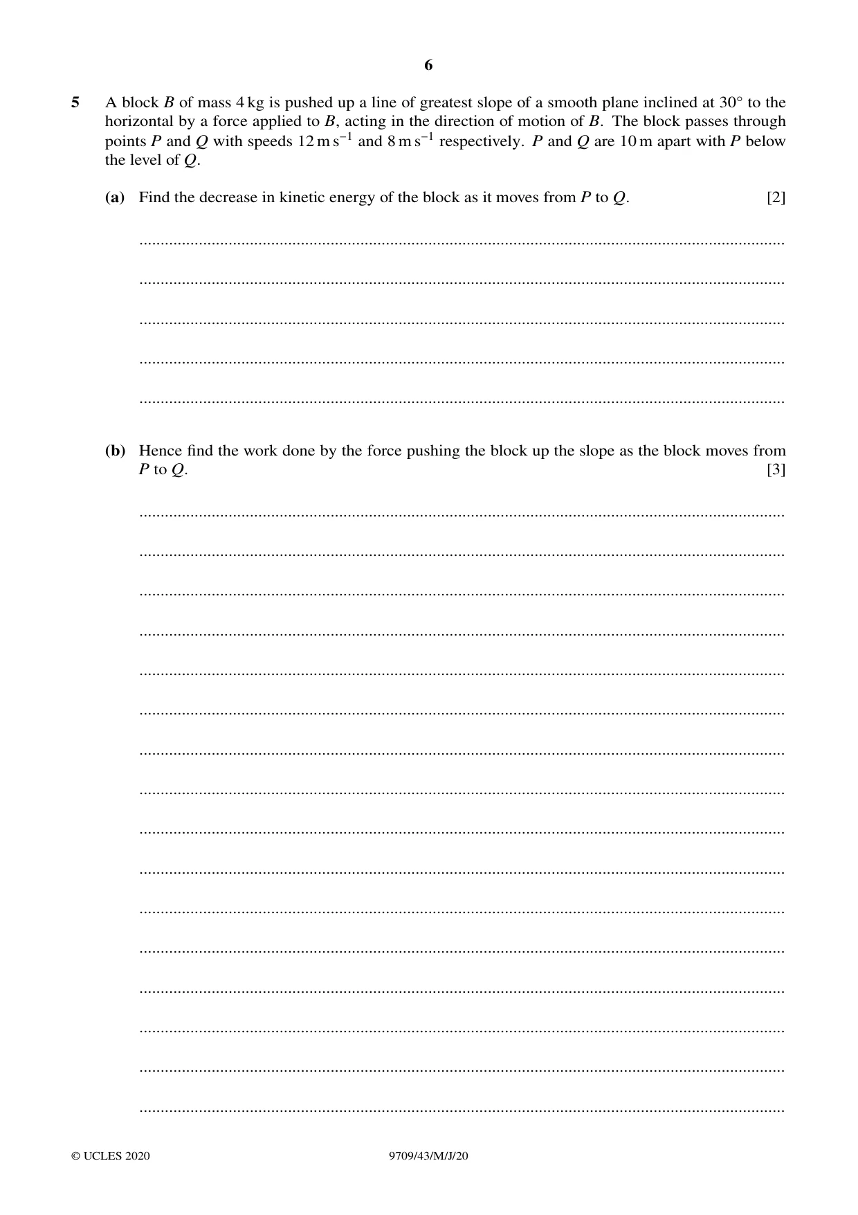 Cambridge A Level Mathematics 9709 2020 May/June Paper 4 · Variant 3 question paper, page 6 of 12